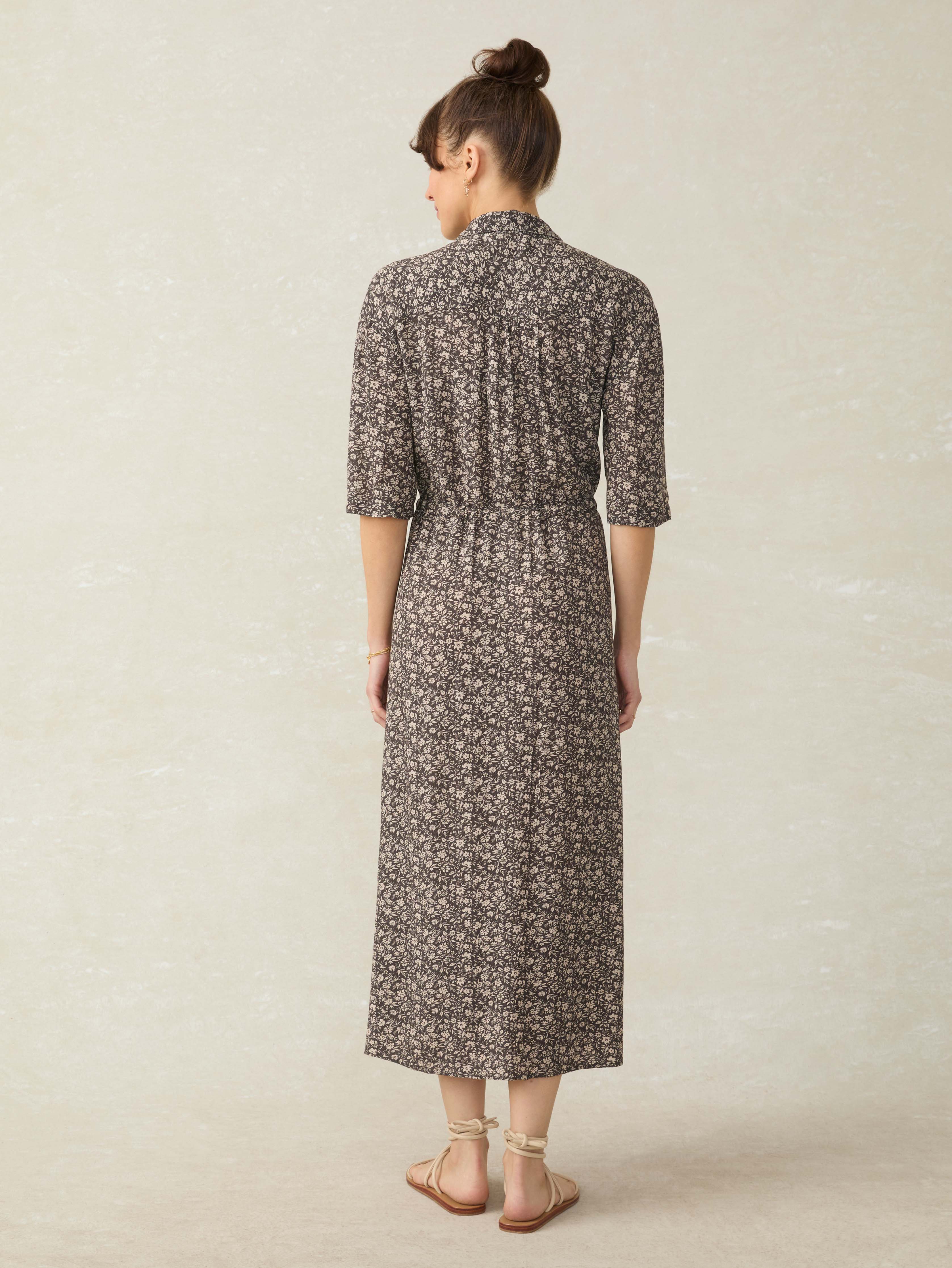 Island Dress - Charcoal Woodstock Floral