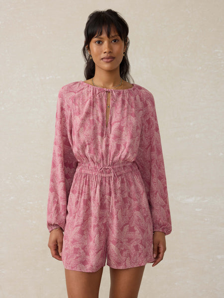 Kai Romper - Dusty Rose Banana Leaf | Faherty Brand