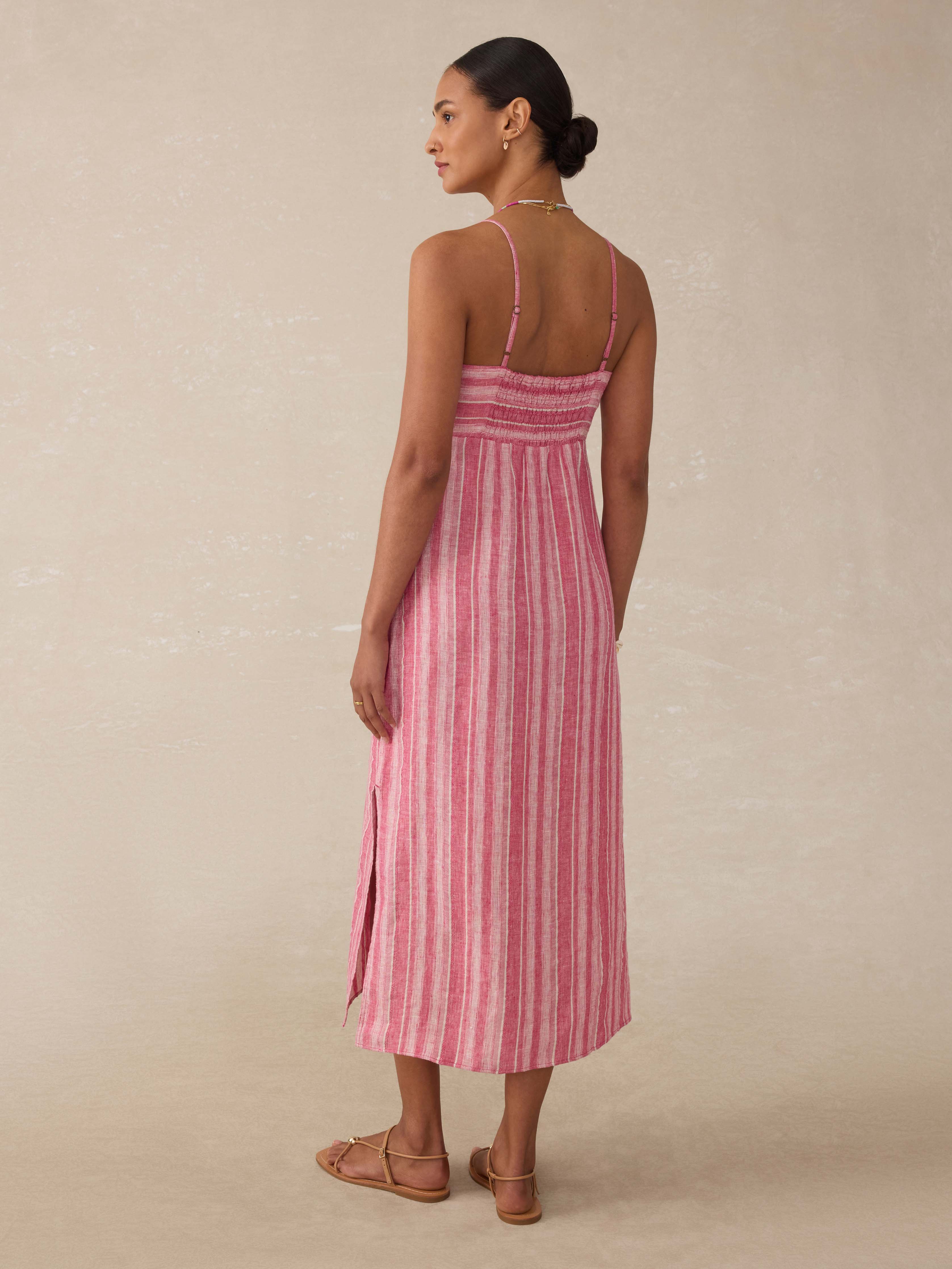 Sienna Linen Sun Dress - Granita Stripe