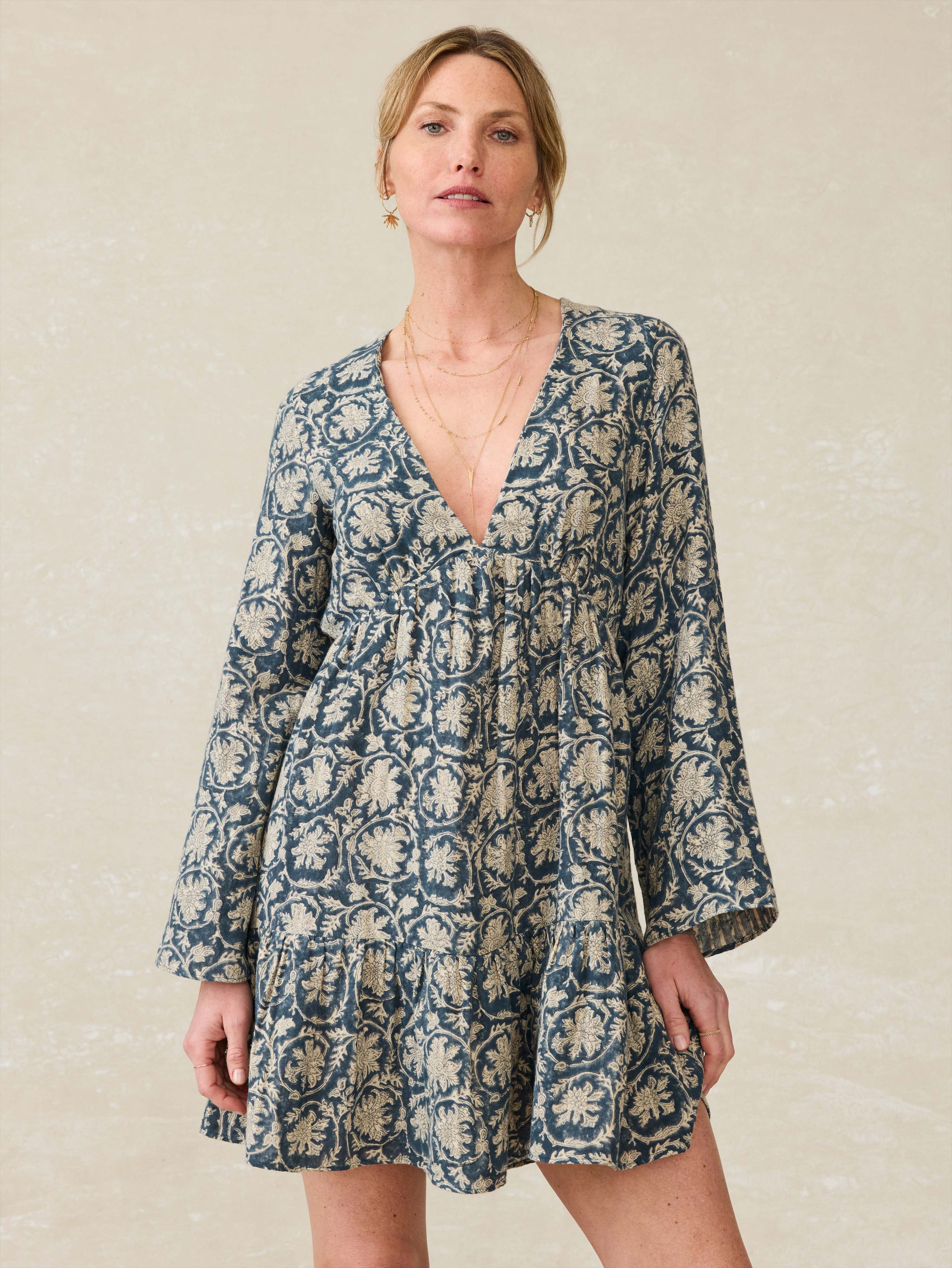 Dune Cotton Gauze Oceana Dress - Tranquil Tides Print