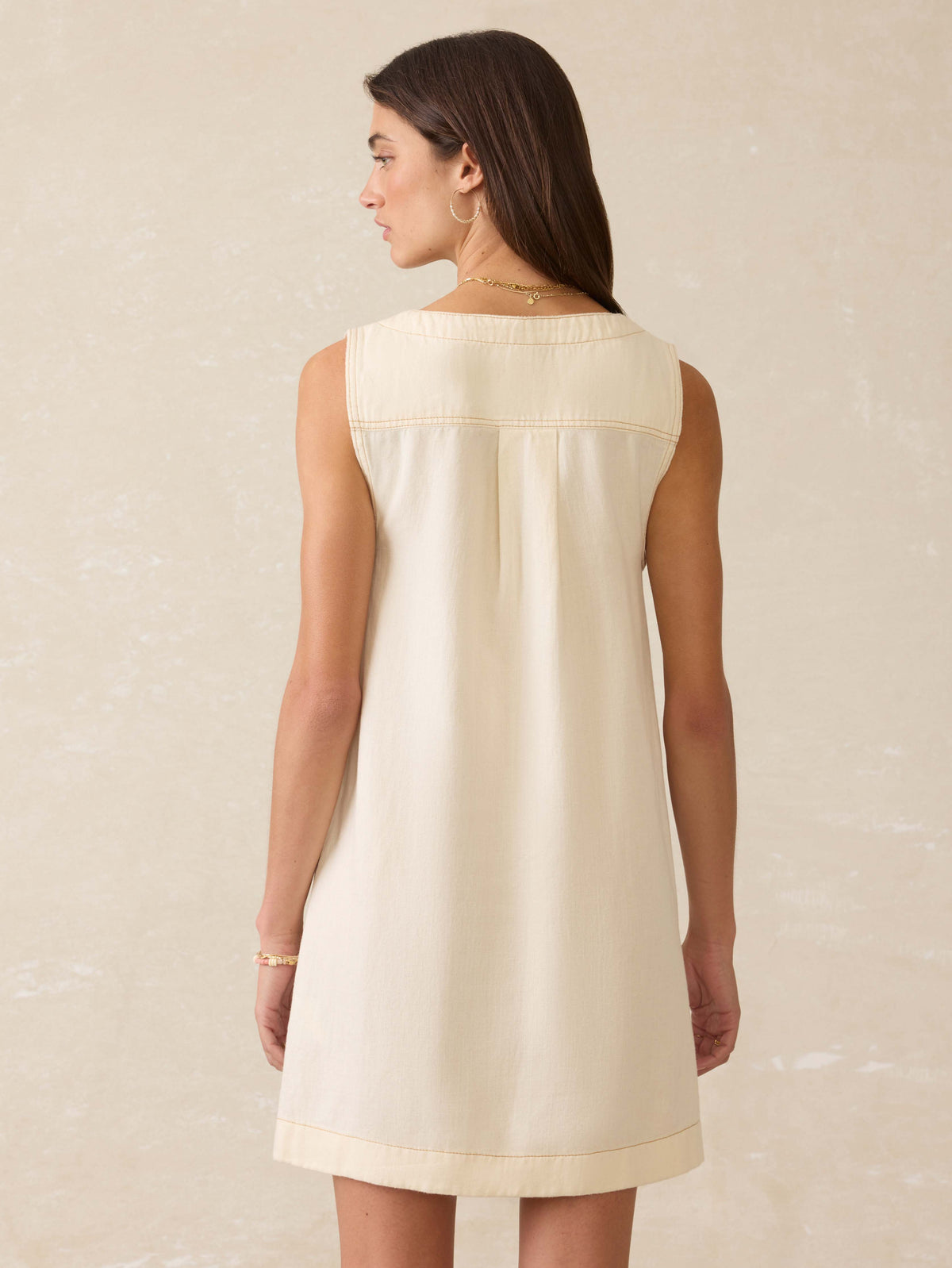 Faherty Linen-Blend Denim Malibu Mini Dress