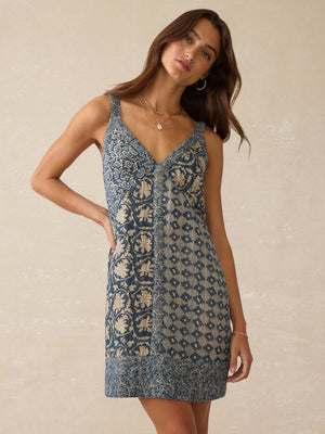 Annabelle Patchwork Dress - Tranquil Tides Patchwork