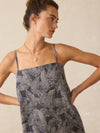 Byron Bay Linen Dress - Charcoal Banana Leaf
