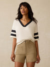Sunwashed Midweight Organic Varsity Tee - Phantom Varsity