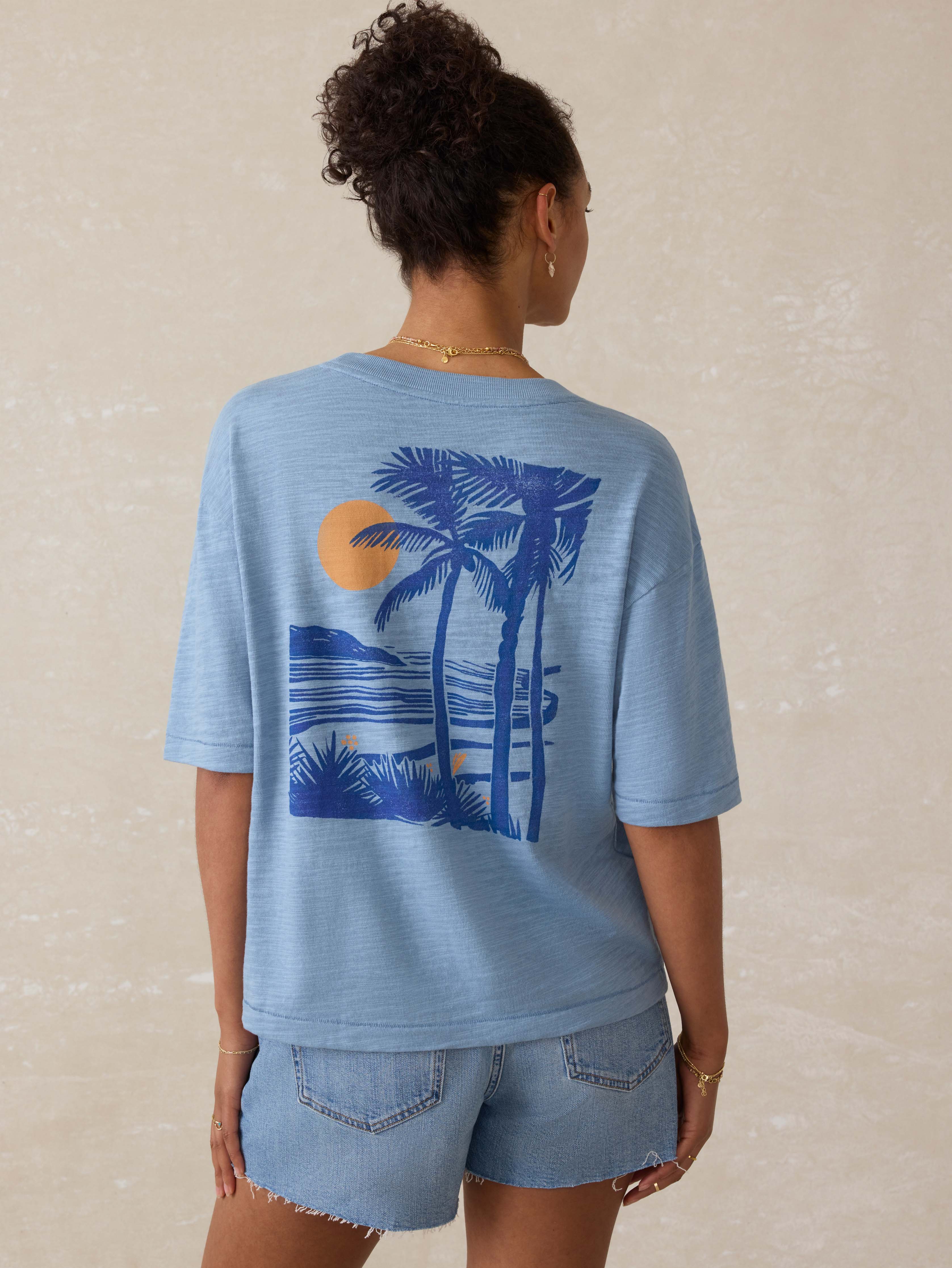 Sunwashed Slub Vintage Tee - Dusty Blue