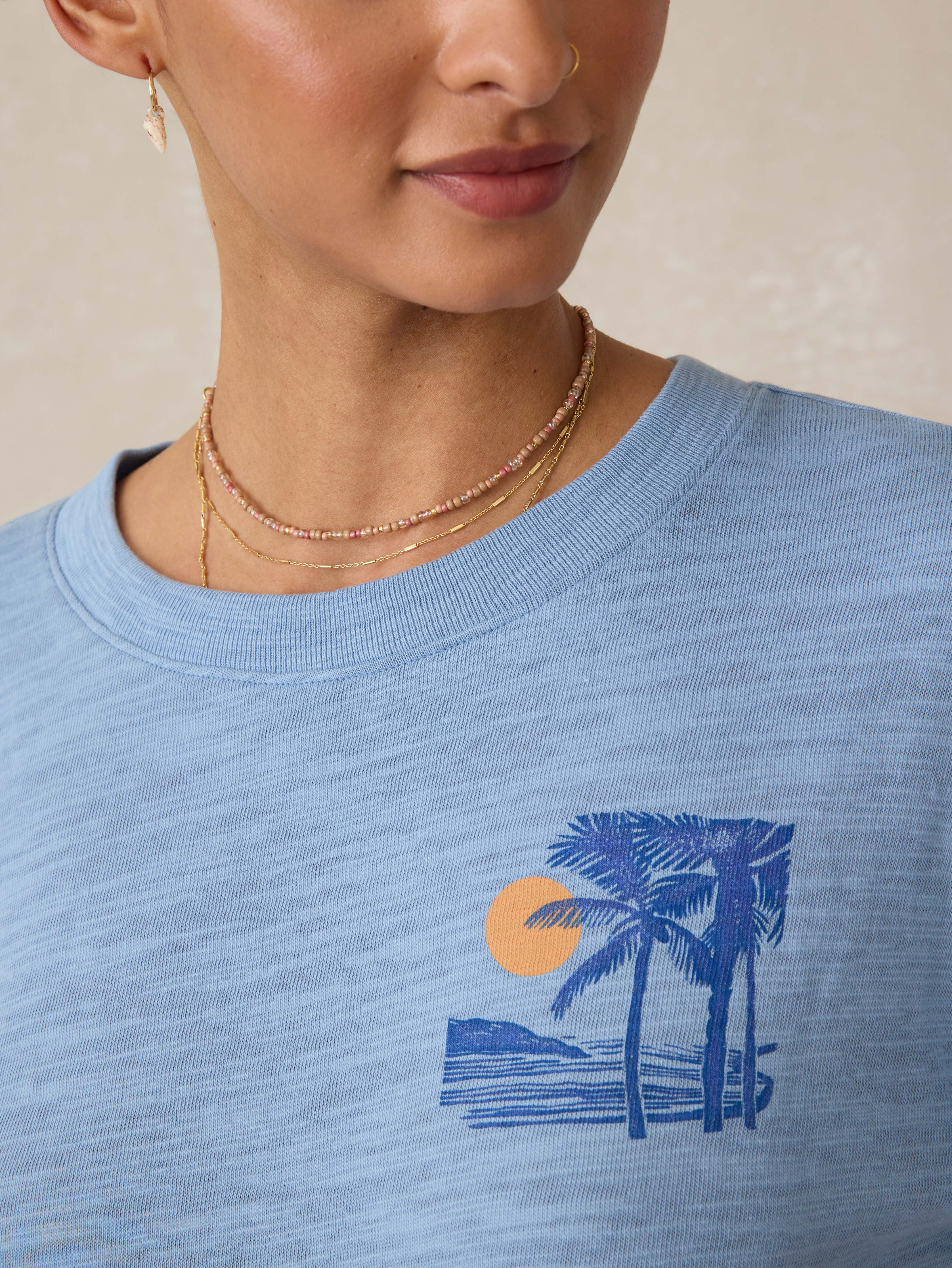 Sunwashed Slub Vintage Tee - Dusty Blue