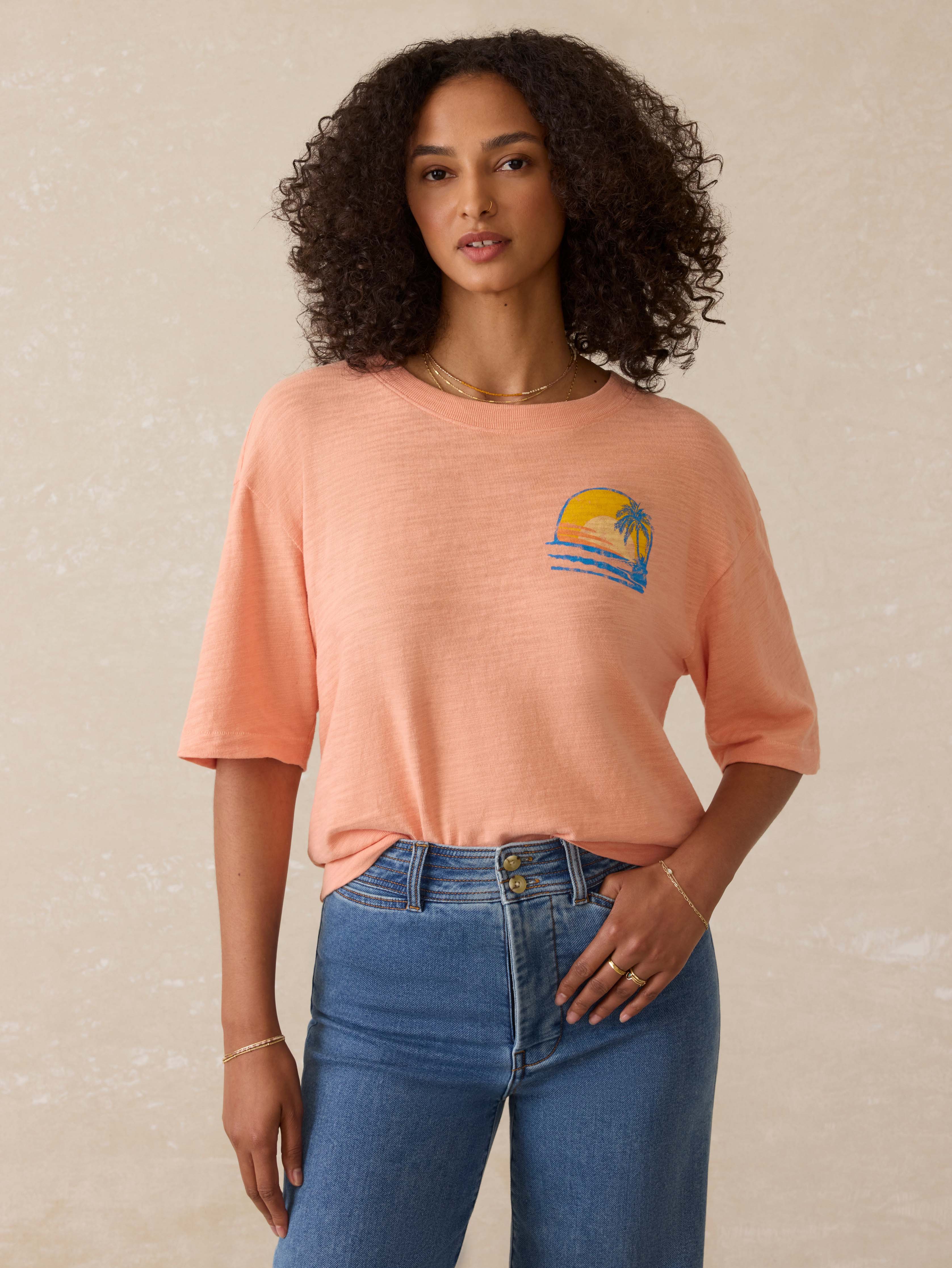 Sunwashed Essential Tee - Canyon Sunset | Faherty Brand