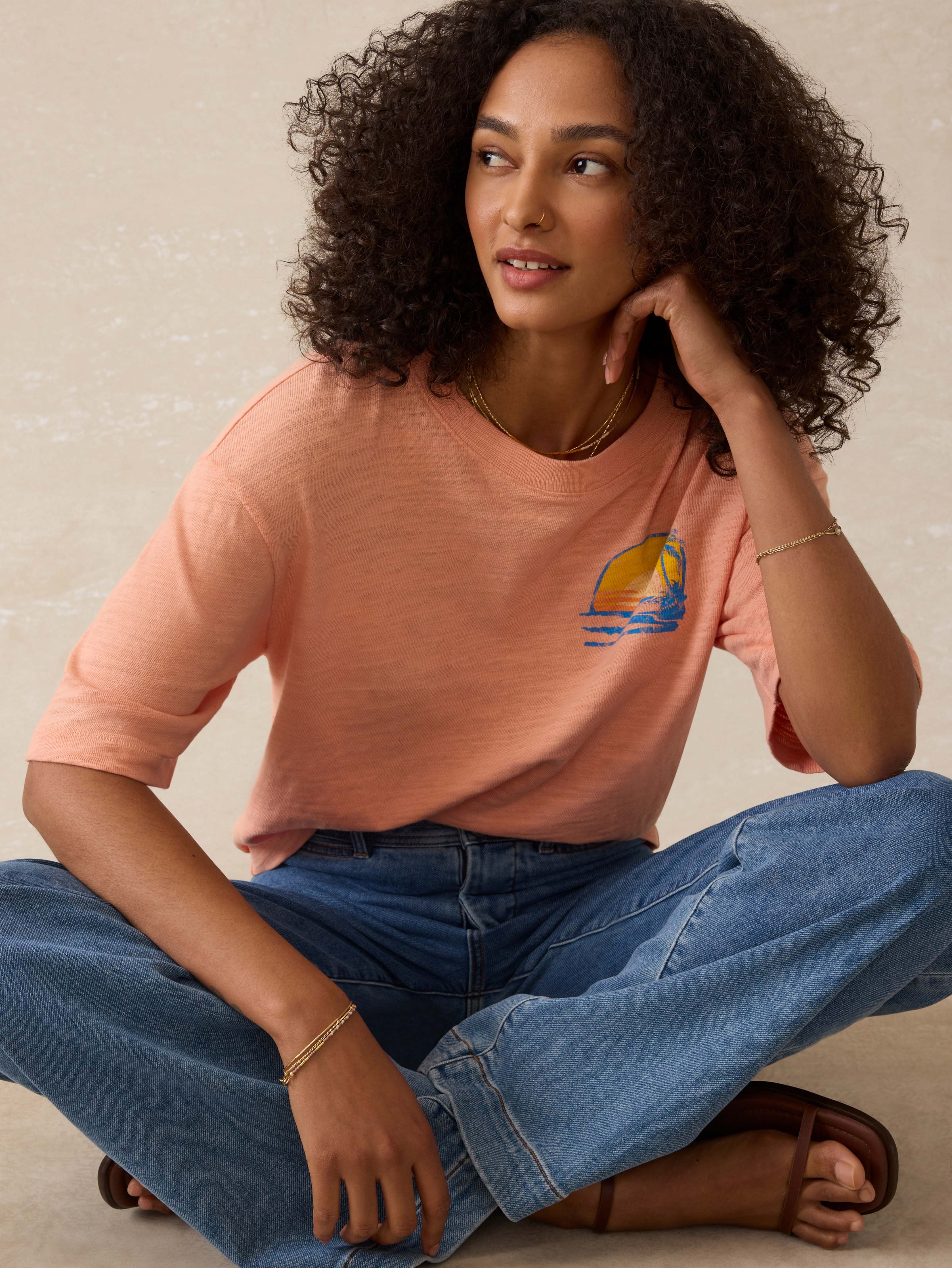Sunwashed Essential Tee - Canyon Sunset | Faherty Brand