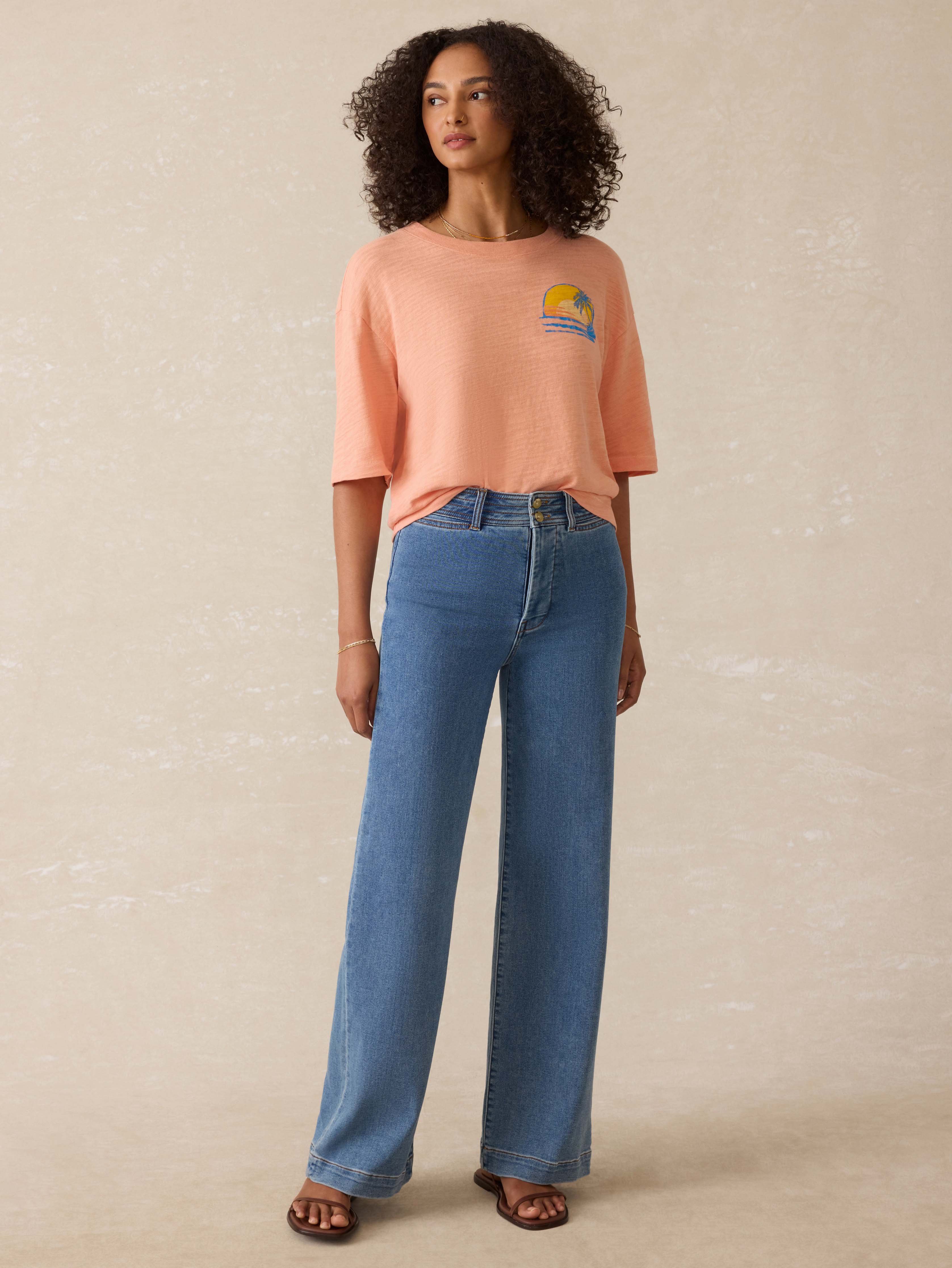 Sunwashed Essential Tee - Canyon Sunset | Faherty Brand