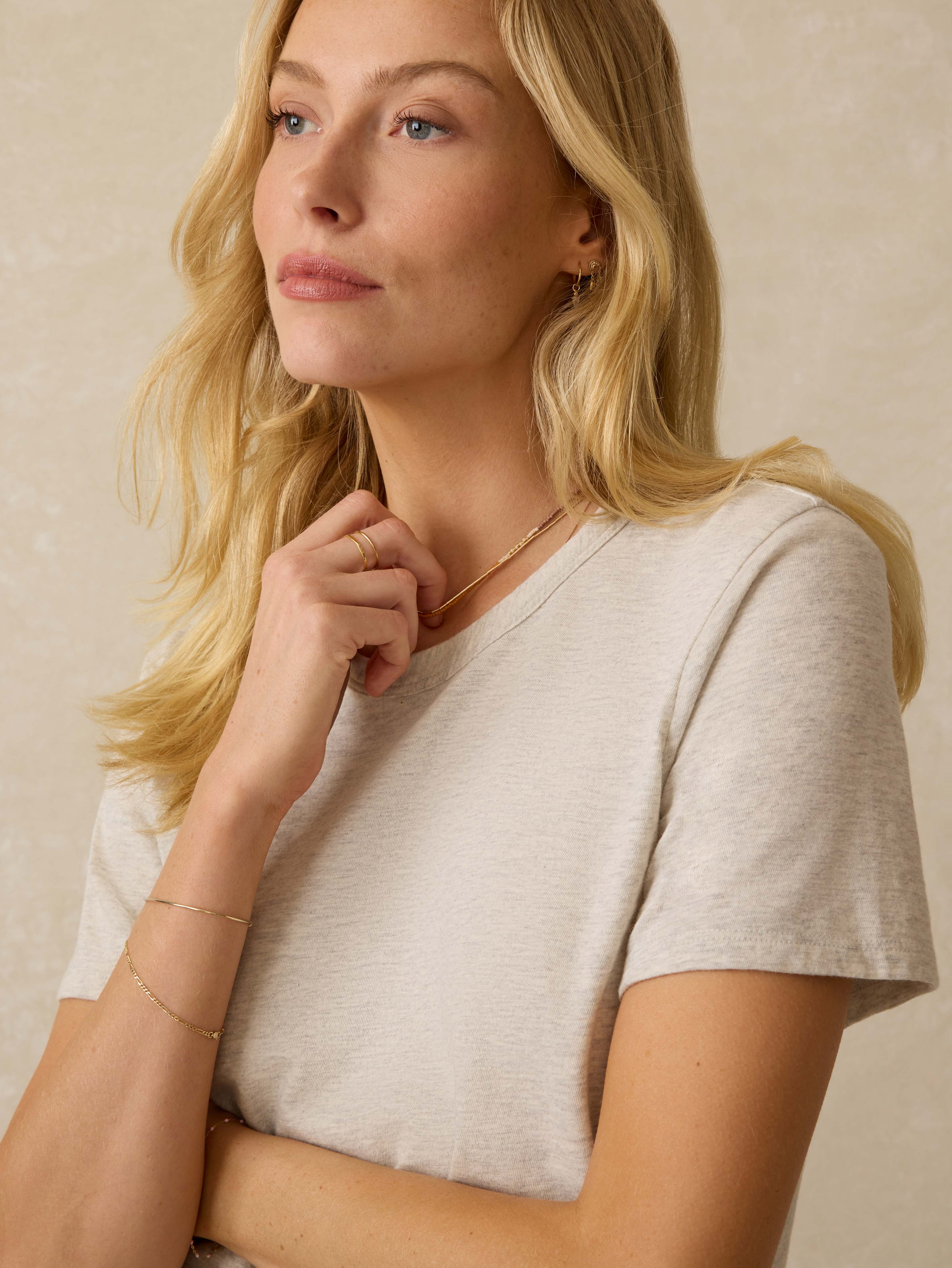 Faherty  Sunwashed Essential Tee レディース シャツ トップス Summer Sunrise Stripe Women's Faherty Sunwashed Essential Tee | Zappos.com