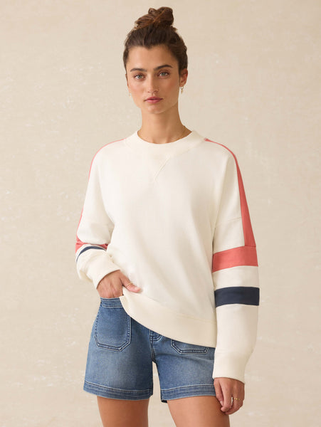 High Standard Fleece Varsity Crew - Rosewood Field | Faherty