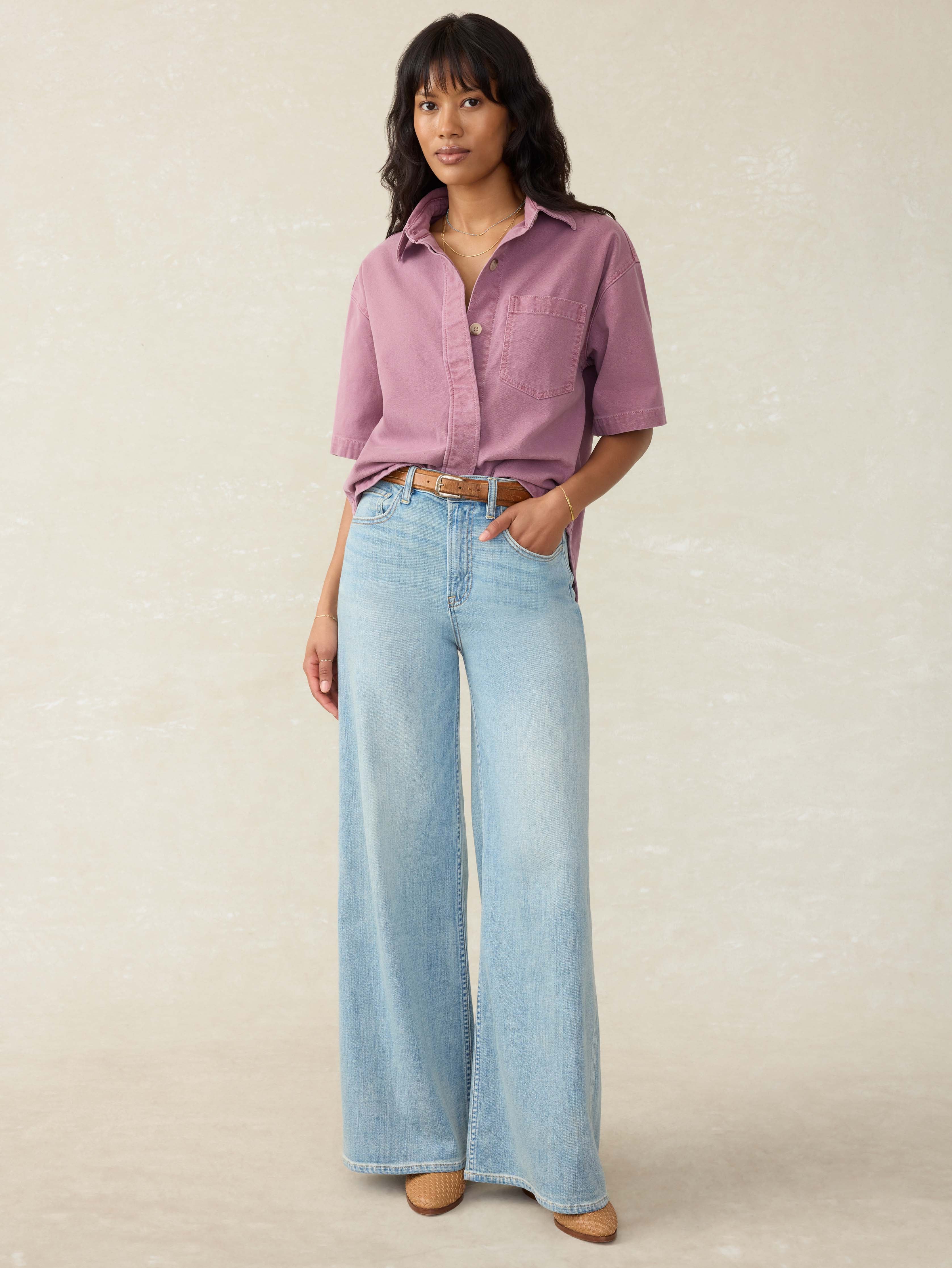 Sunwashed Canvas Overshirt - Weathered Orchid