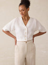 Palma Linen Avery Top - White
