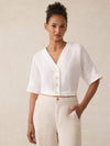 Palma Linen Avery Top - White