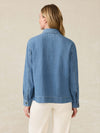 Linen Denim Oceanview Blouse - Coastal Cloud Wash