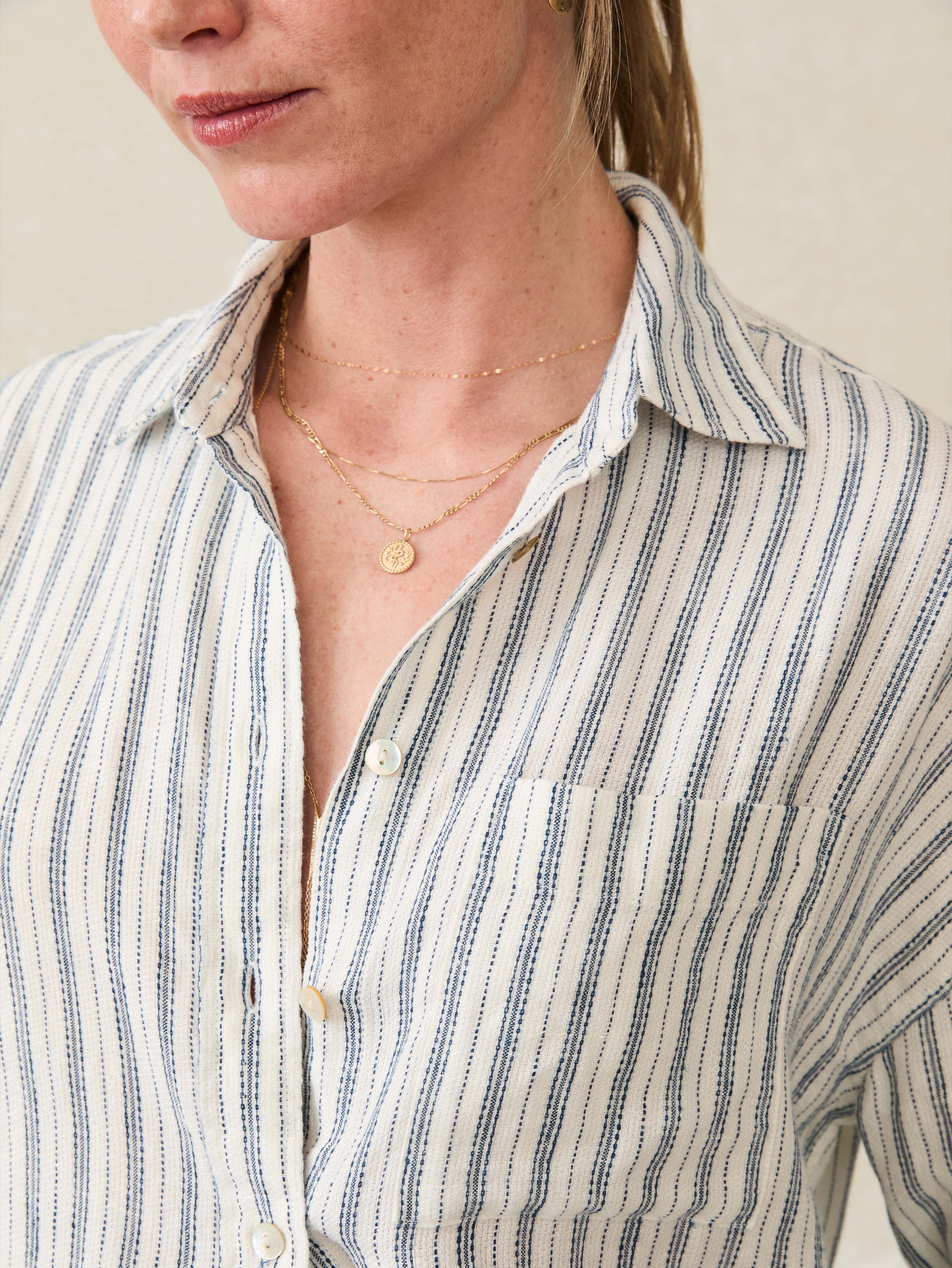 Santa Cruz Linen Relaxed Shirt - Oceanside Stripe