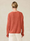 Miramar Linen V-Neck Sweater - Red Rock