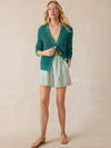 Miramar Linen Cardigan - Deep Jungle