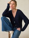 Miramar Linen Cardigan - Navy Blazer