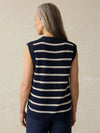 Miramar Linen Sweater Tank - North Sea Stripe