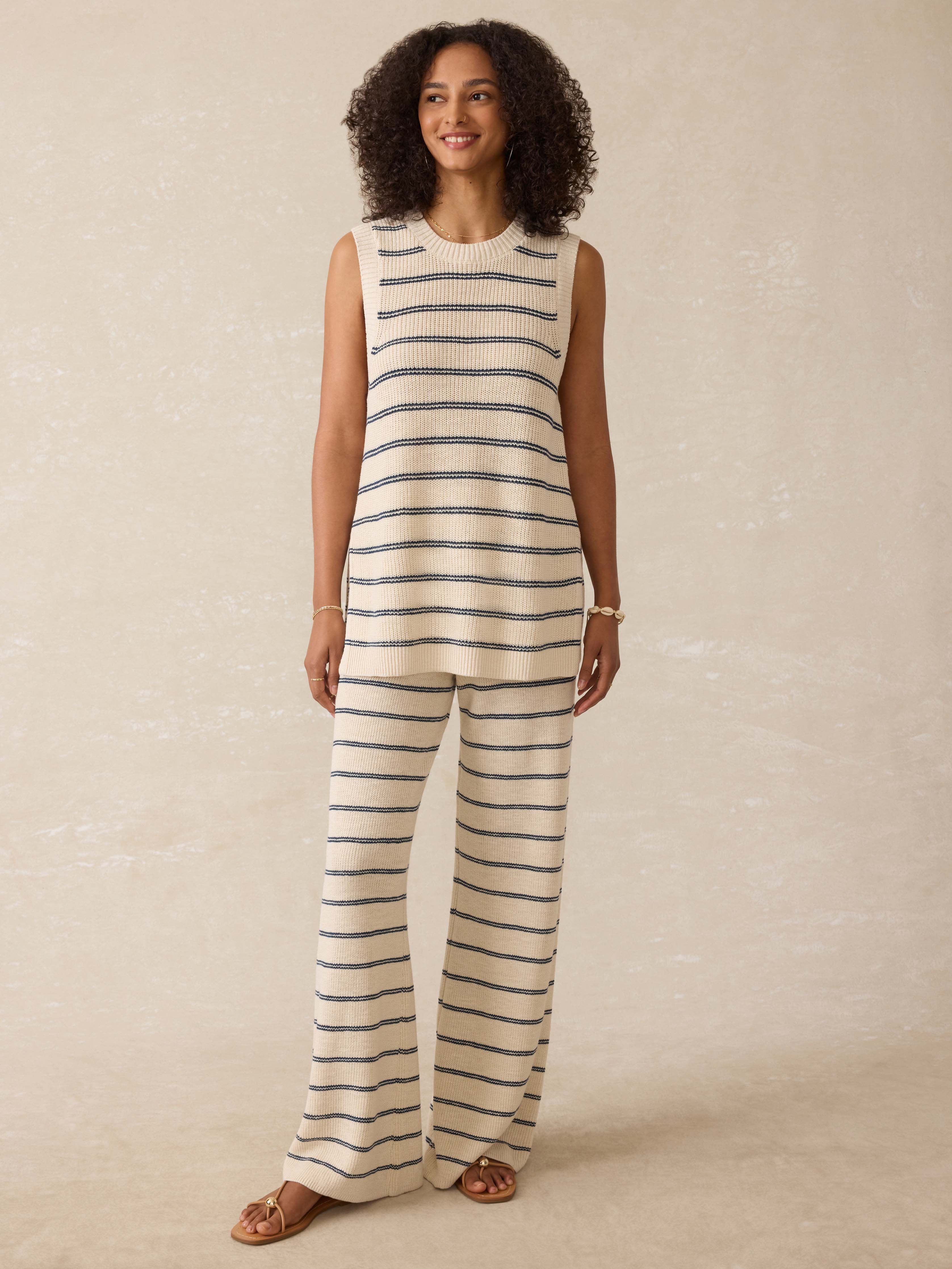 Miramar Linen Sweater Tunic - Lido Lines