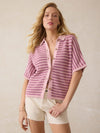 Seacoast Crochet Cabana Shirt - Mini Orchid Stripe