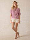 Seacoast Crochet Cabana Shirt - Mini Orchid Stripe