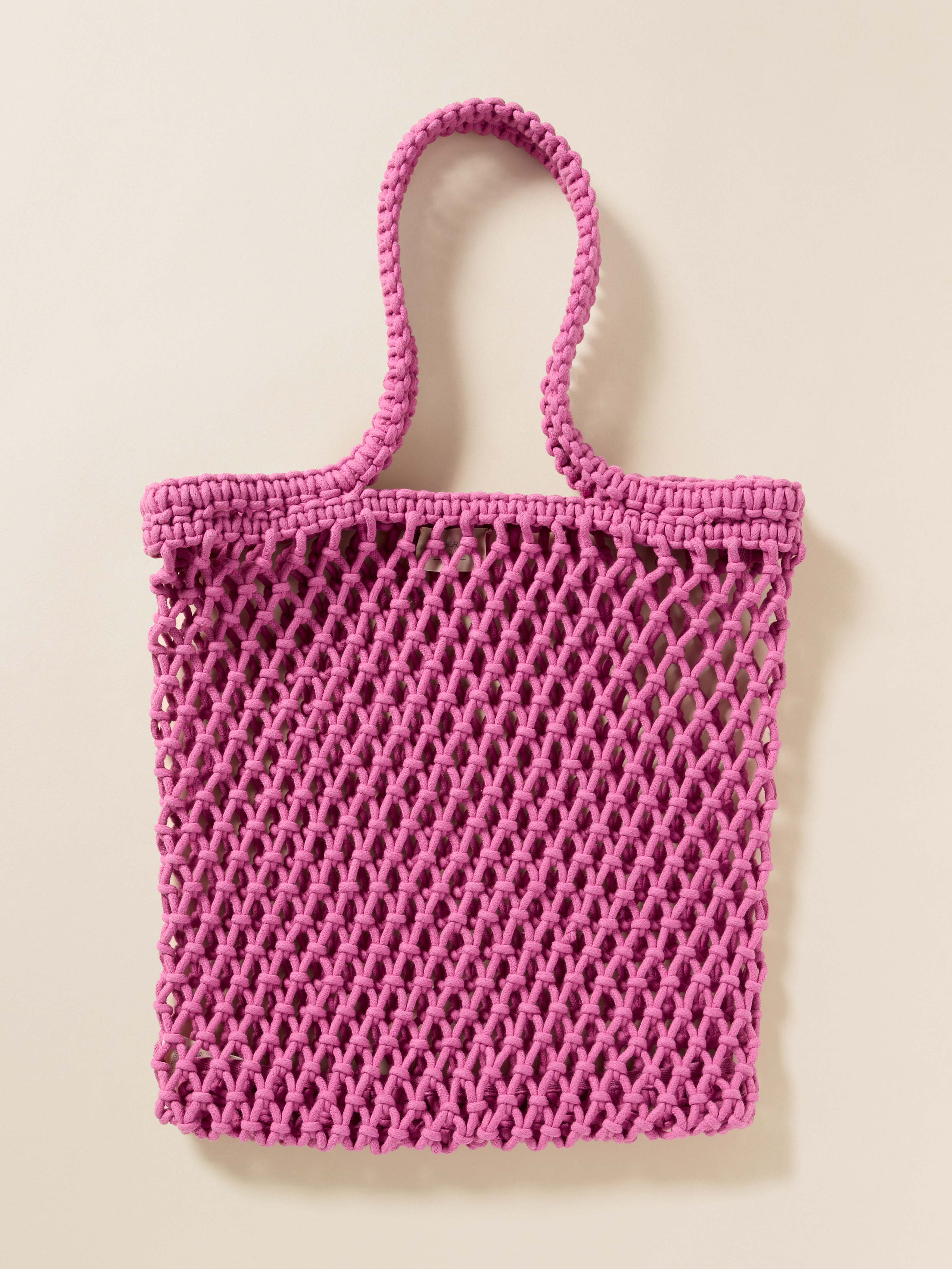 Sunwashed Macrame Tote - Ibis Rose