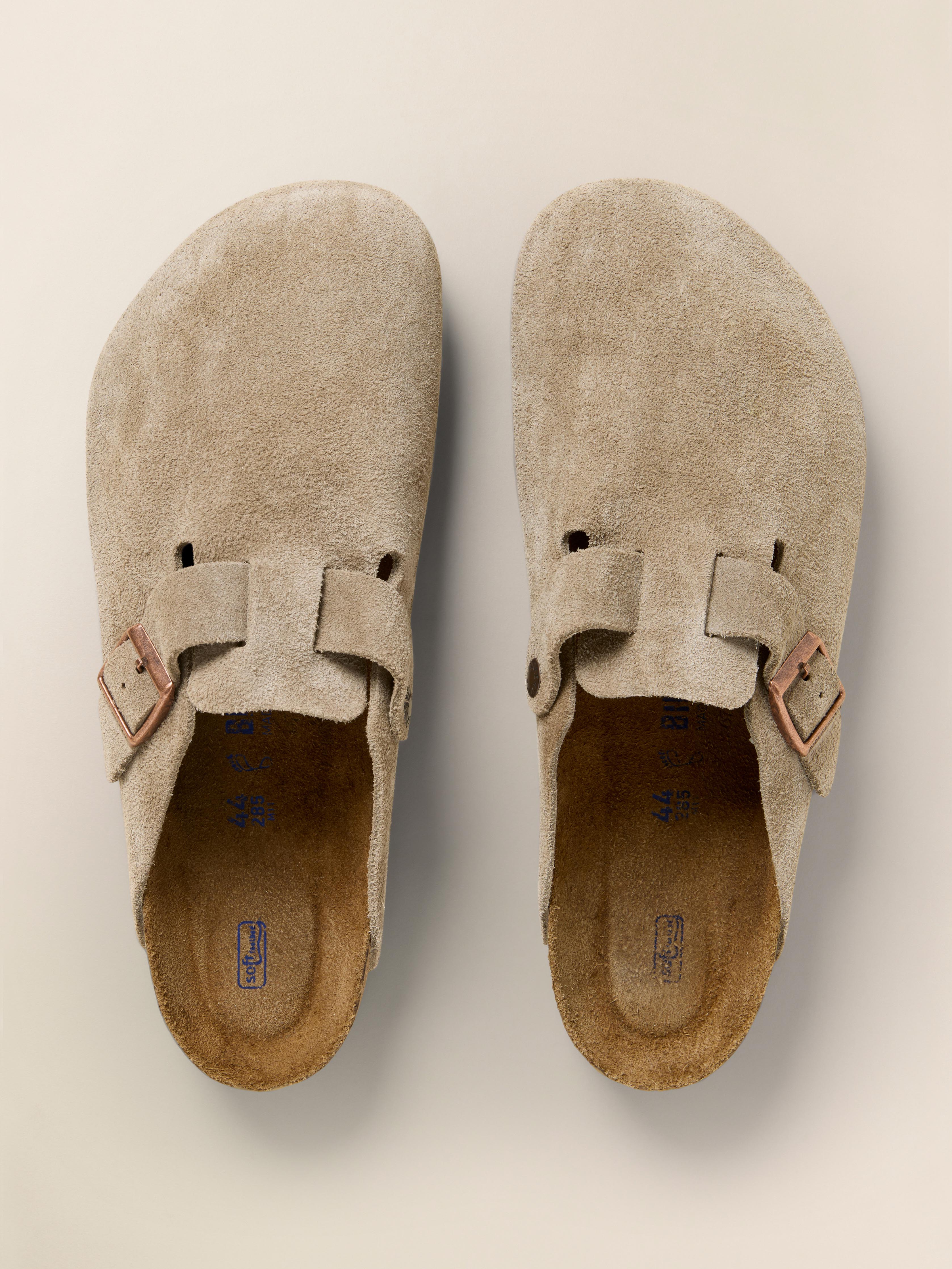 いいスタイル Clog Boston Birkenstock Men's Soft Faherty | Taupe - Footbed 靴