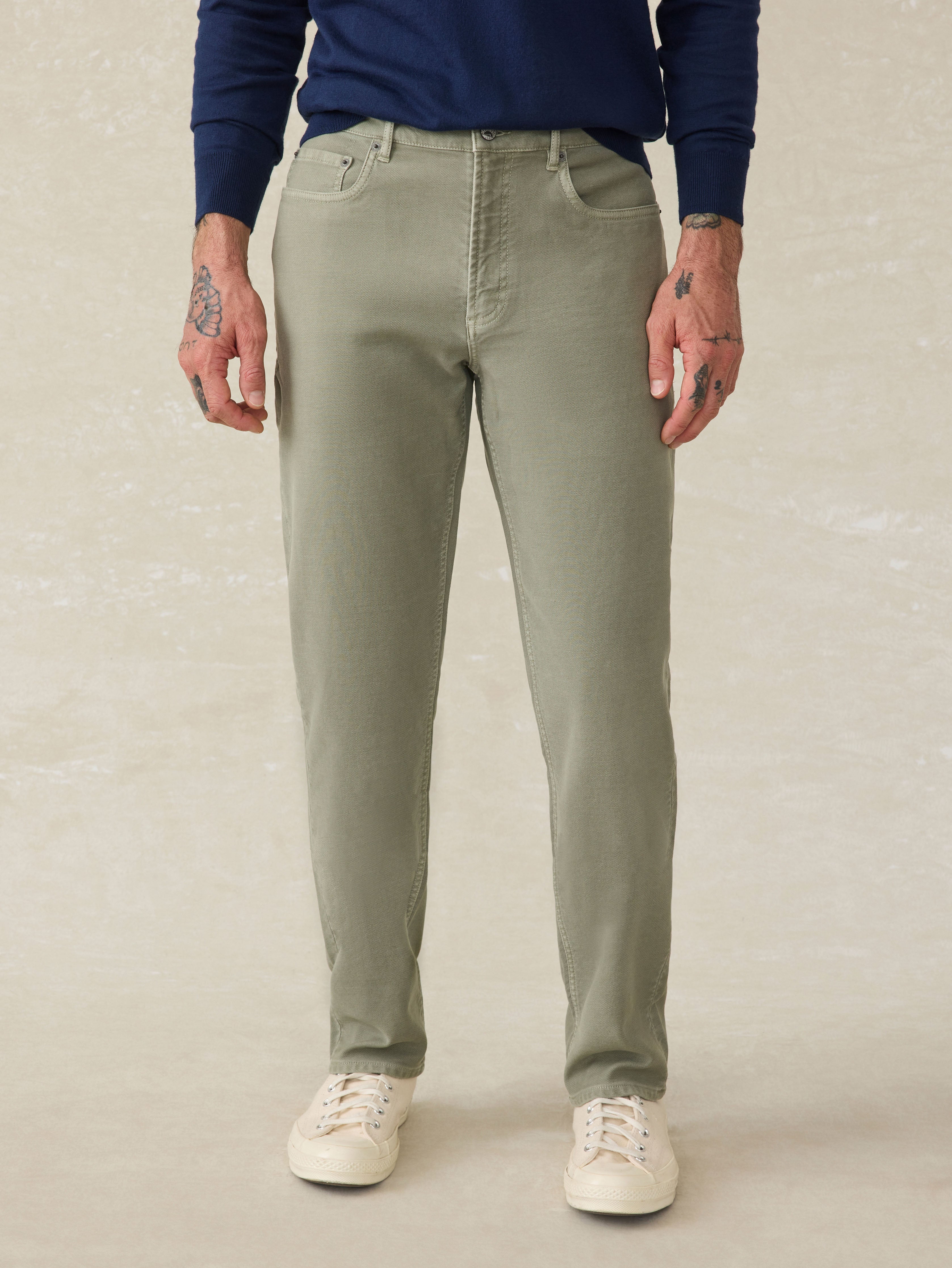 Stretch Terry 5-Pocket Pant - Faded Olive