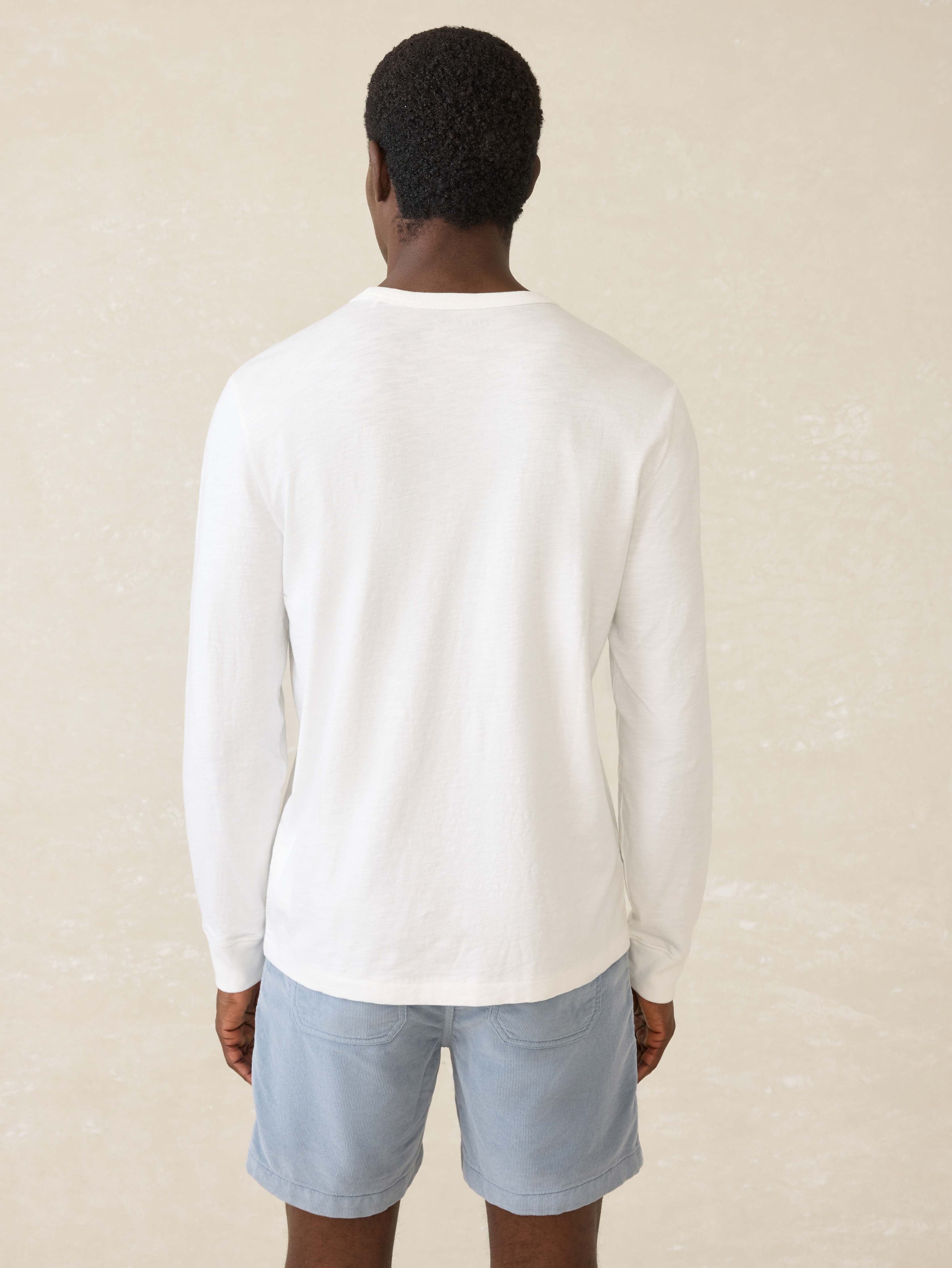 Long-Sleeve Sunwashed Tee - White Surf Stripe