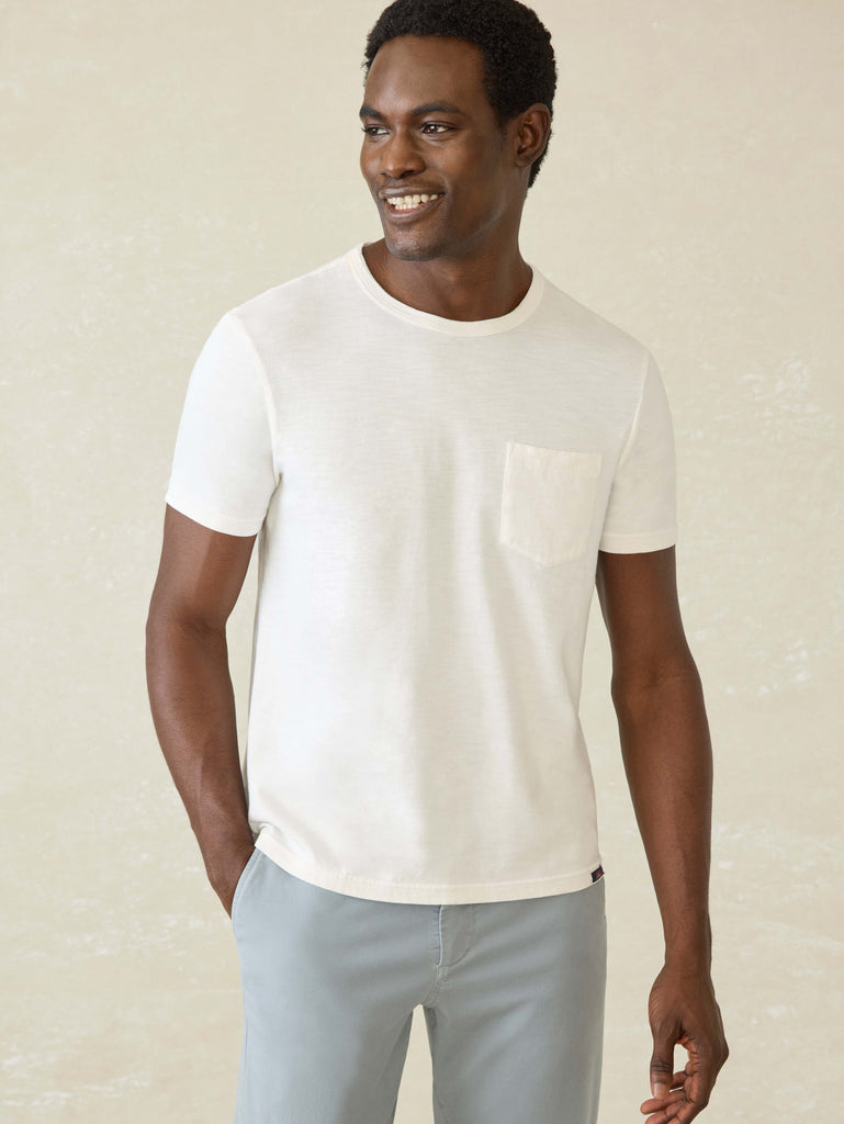 SUNWASHED POCKET TEE - WHITE