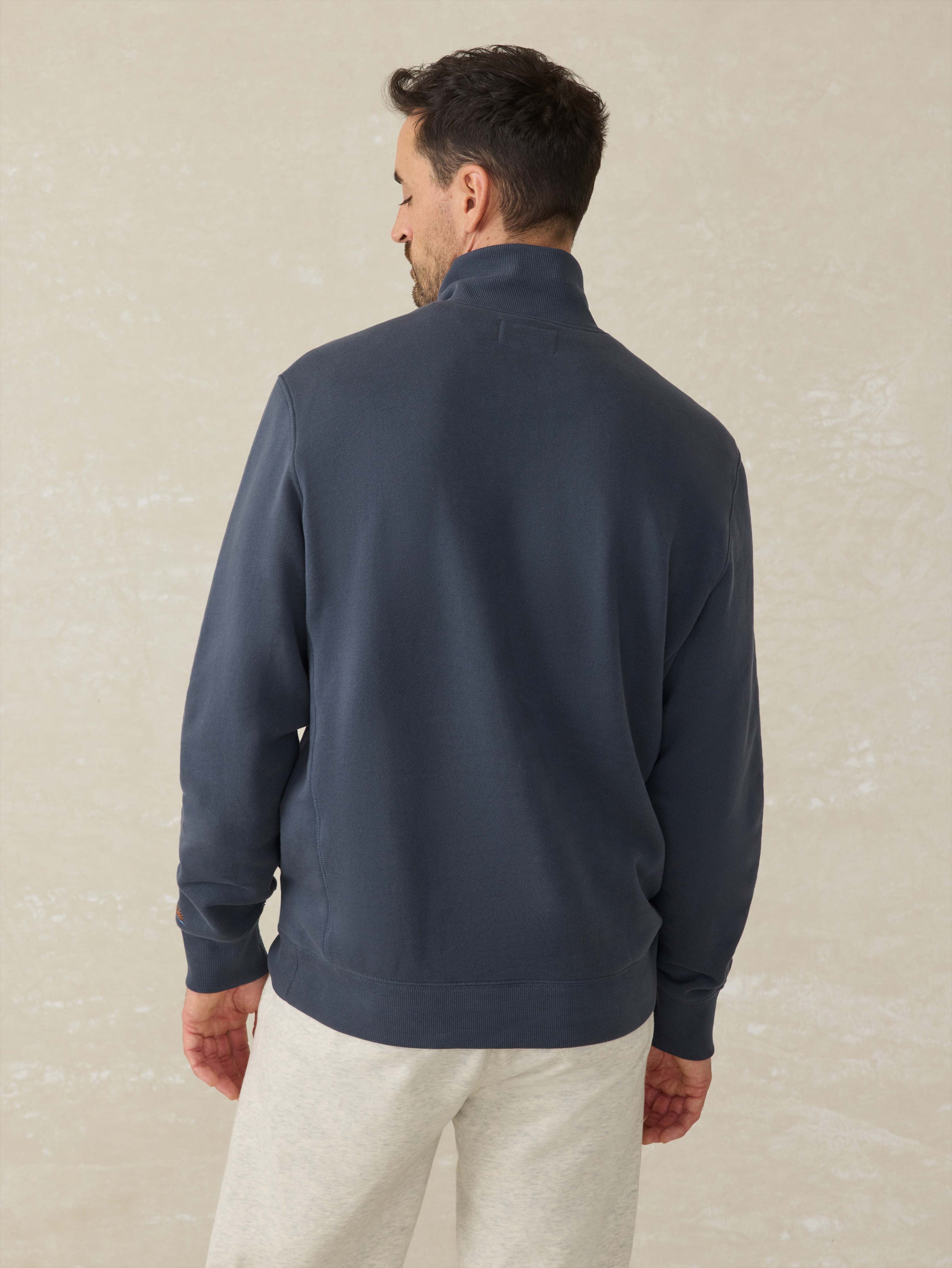 High Standard Fleece Quarter Zip - Blue Nights Surf Stripe