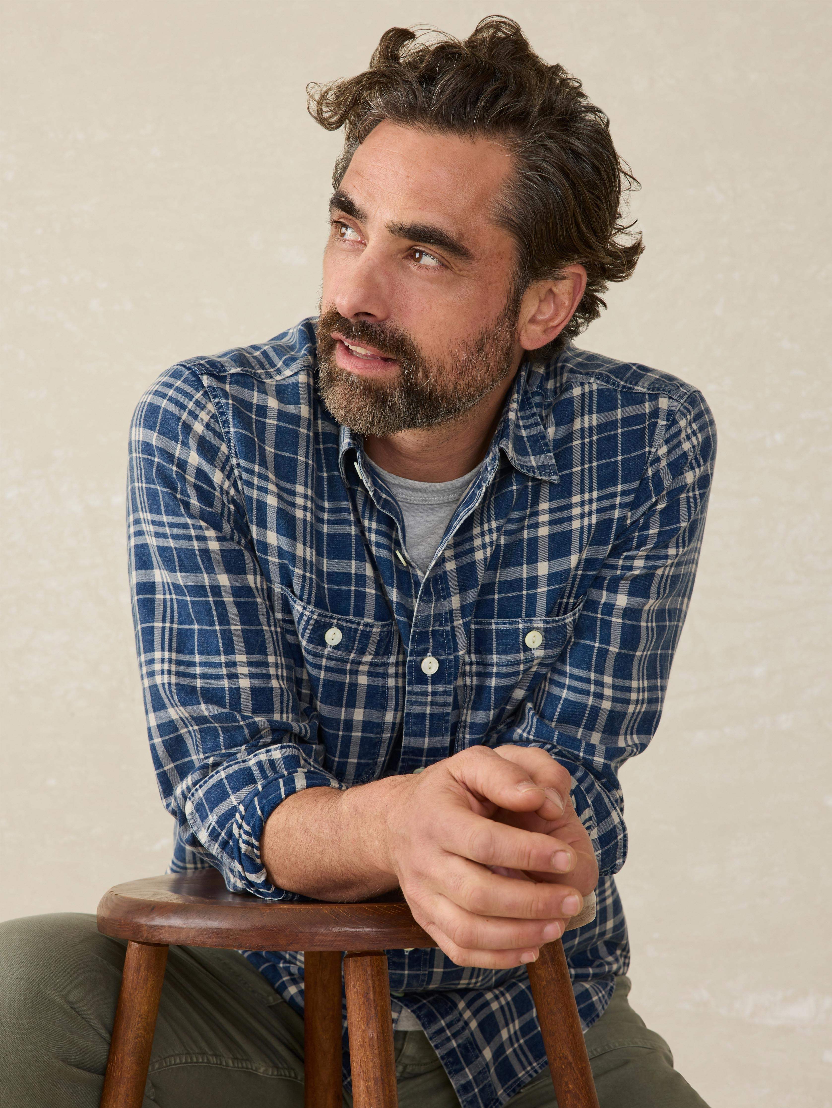 Tried & True Chambray Workshirt - Bar Harbor Plaid