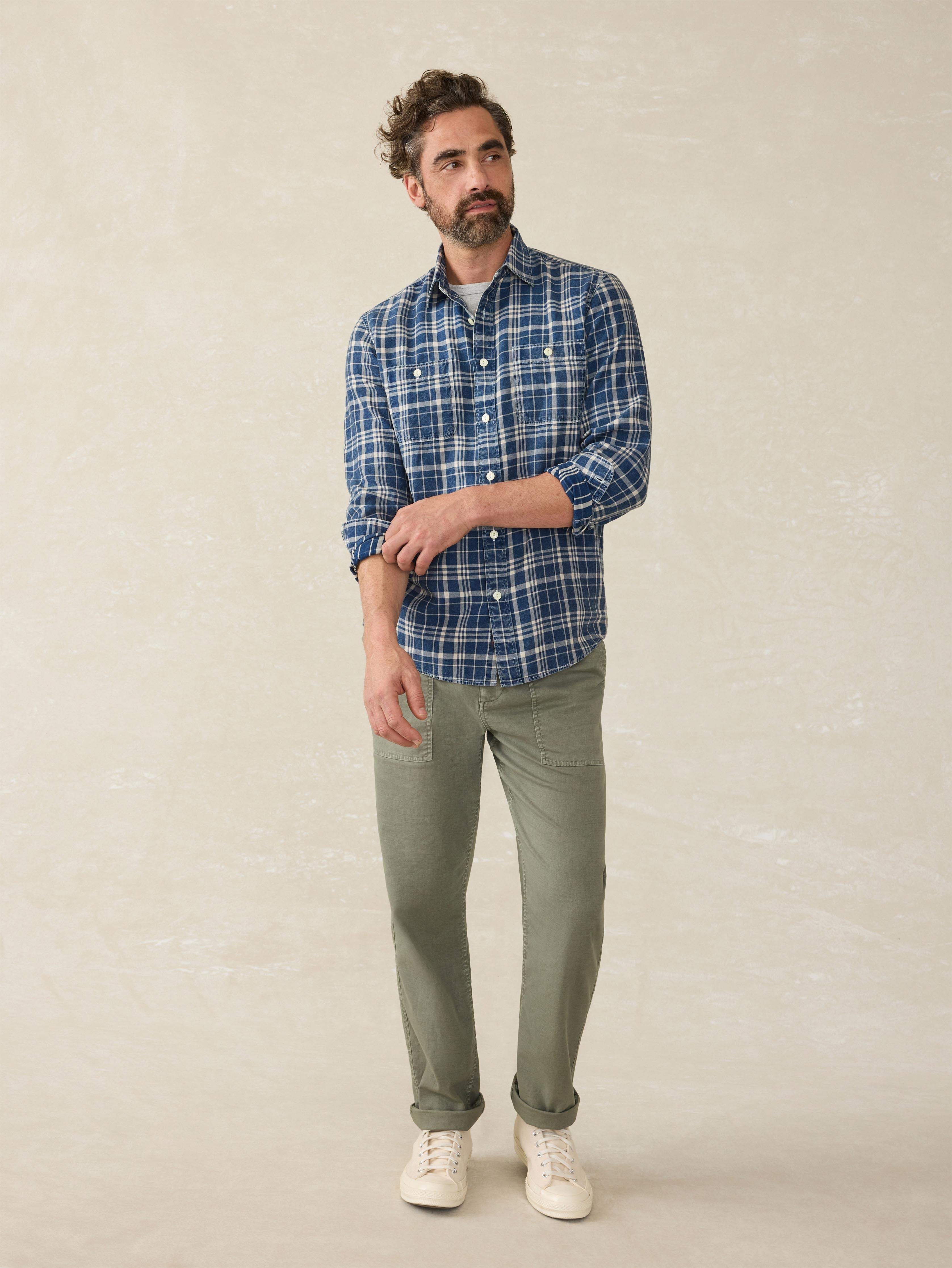 Tried & True Chambray Workshirt - Bar Harbor Plaid