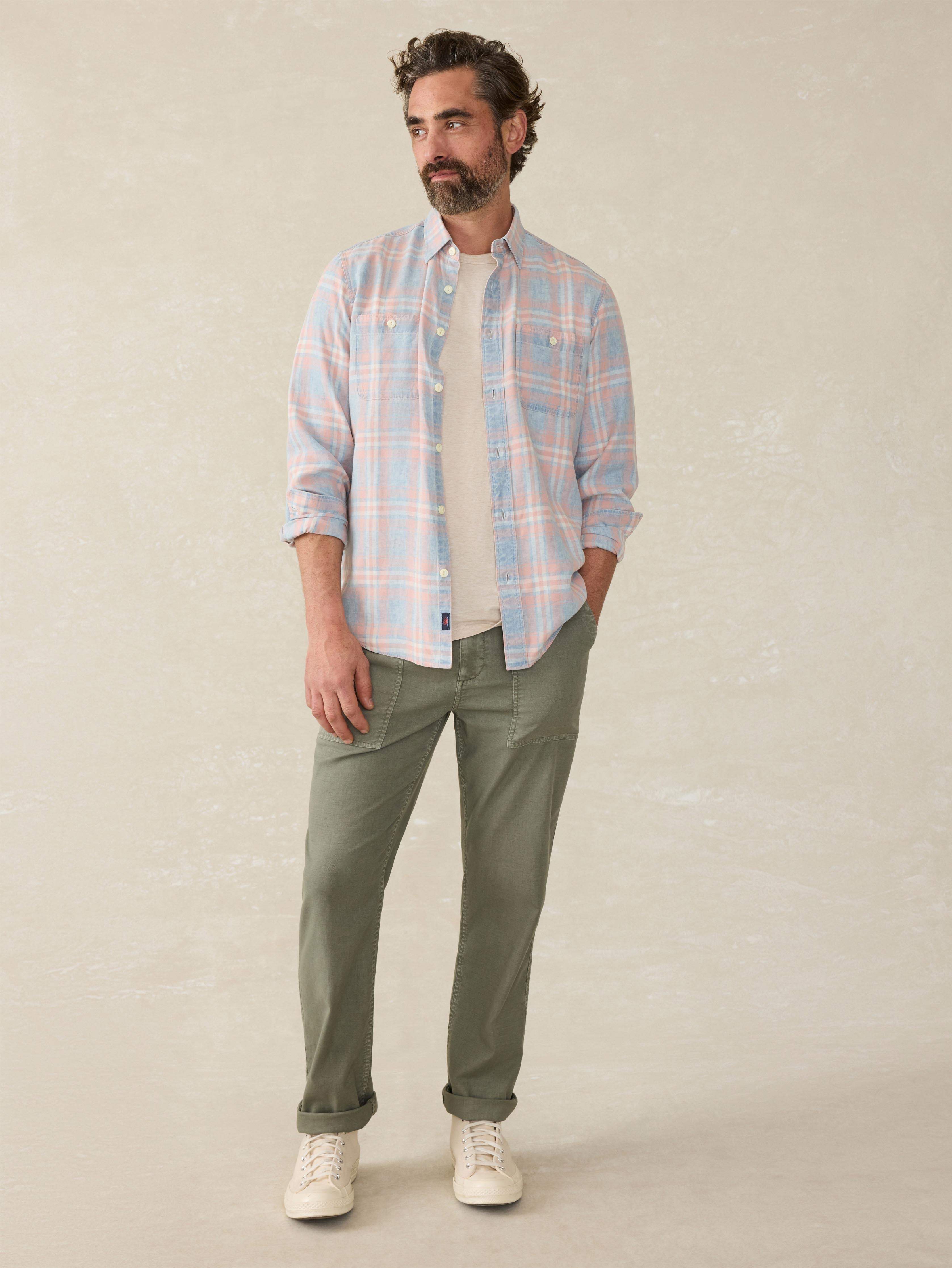 Tried & True Chambray Workshirt - Coral Bay Plaid