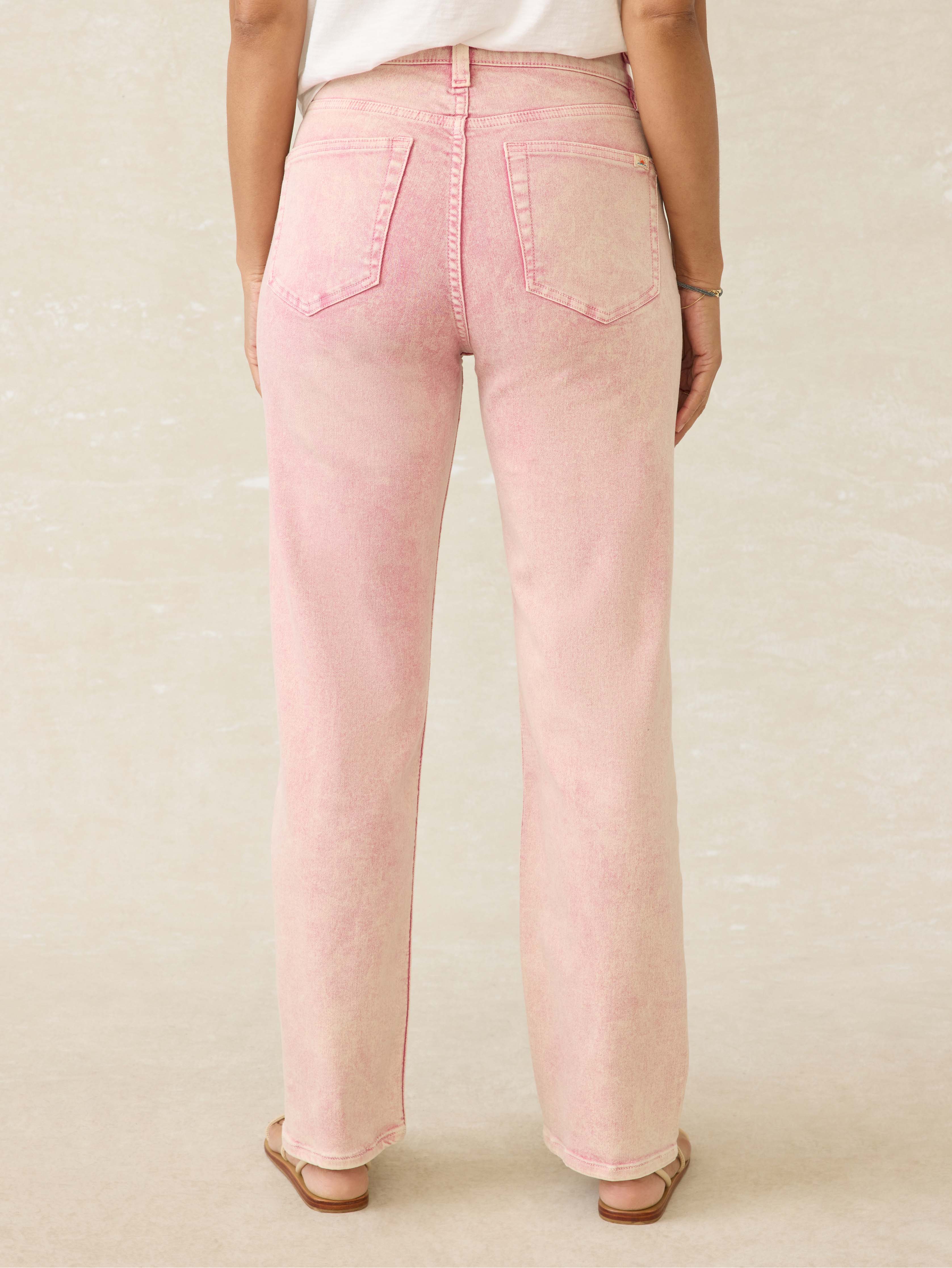 Slim Straight Sunwashed Denim - Baroque Rose