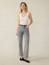 Slim Straight Sunwashed Denim - Washed Black