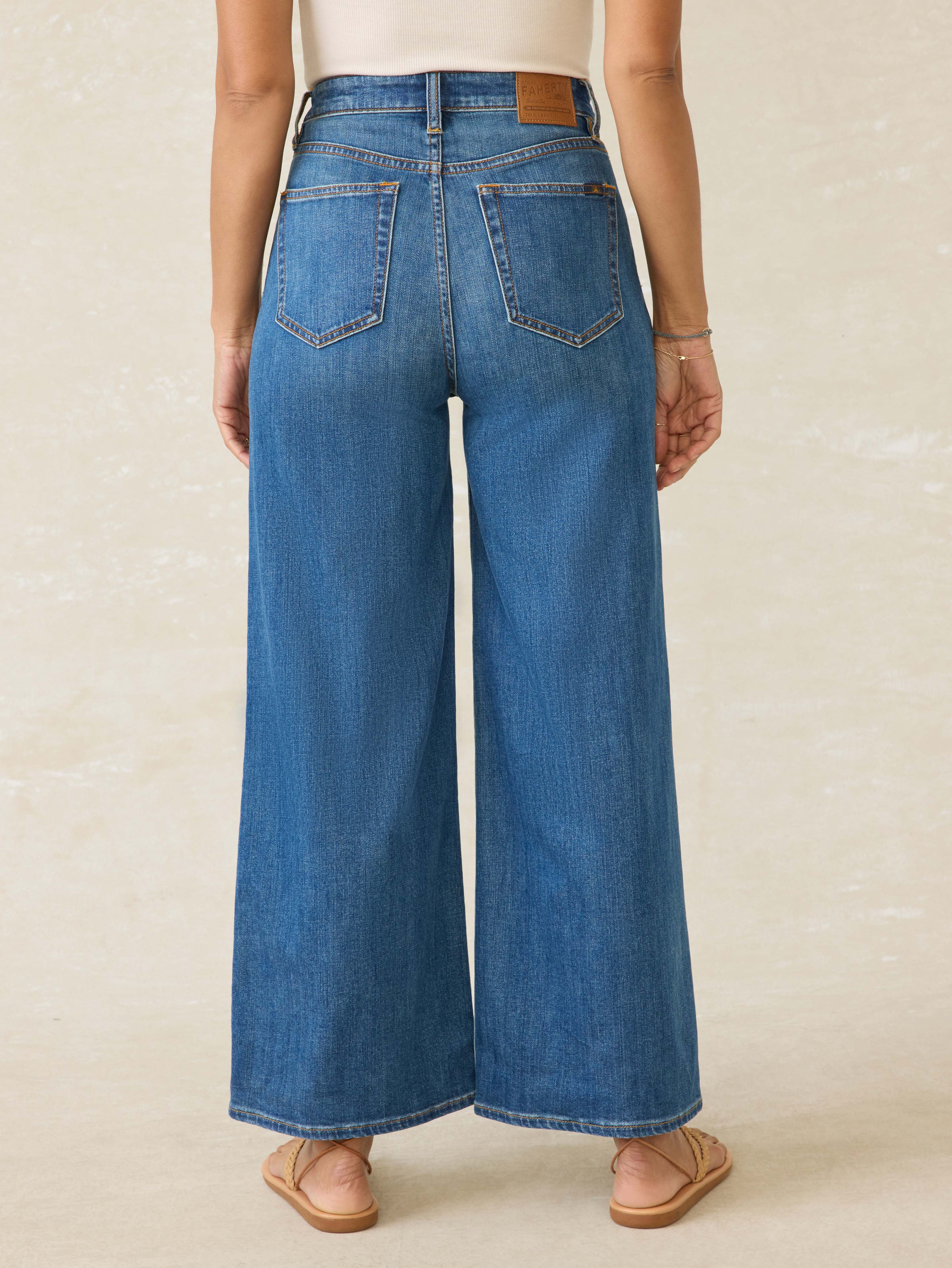Saturday Denim Wide Leg Ankle - Indigo Coast Wash