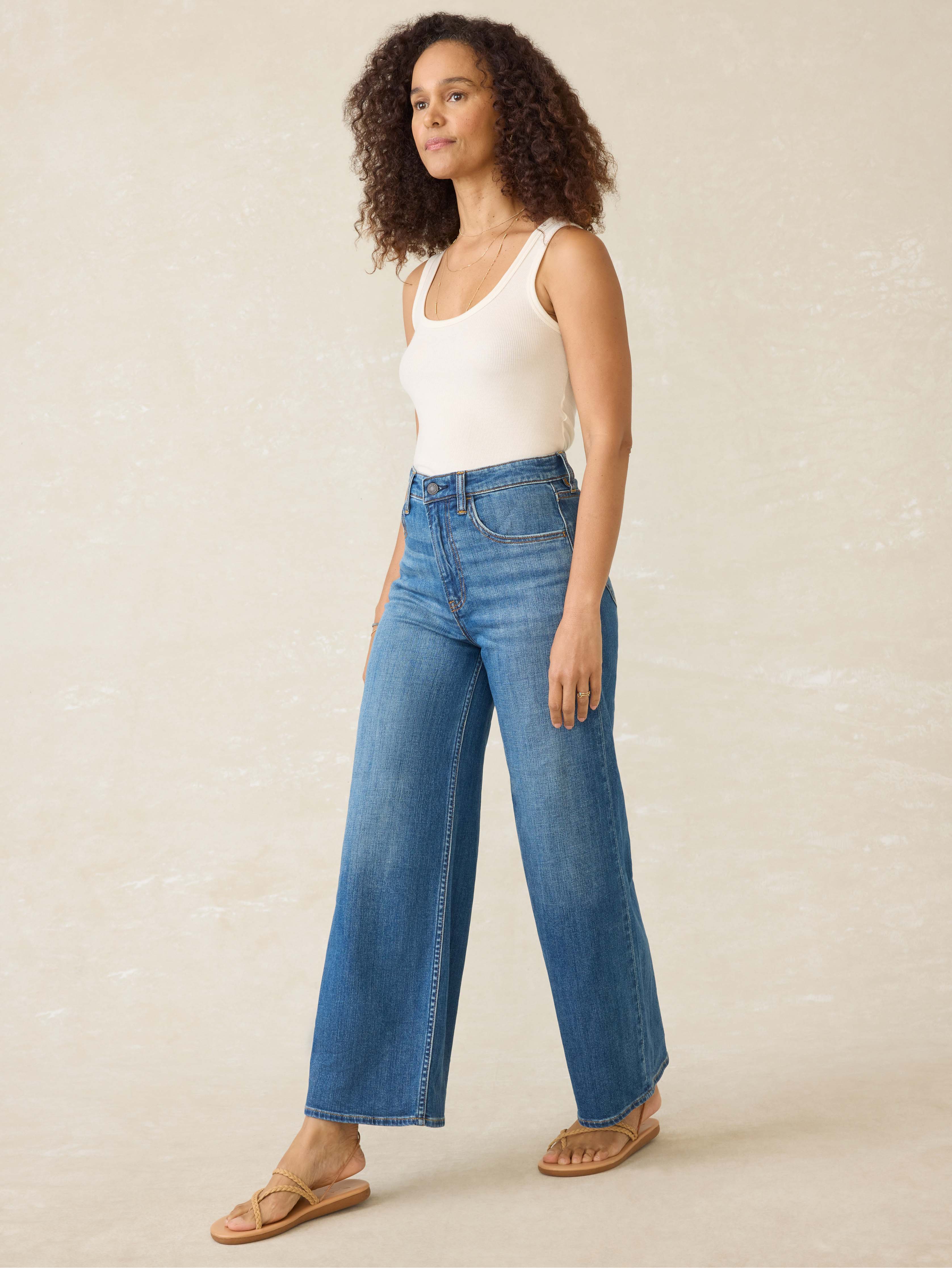 Saturday Denim Wide Leg Ankle - Indigo Coast Wash