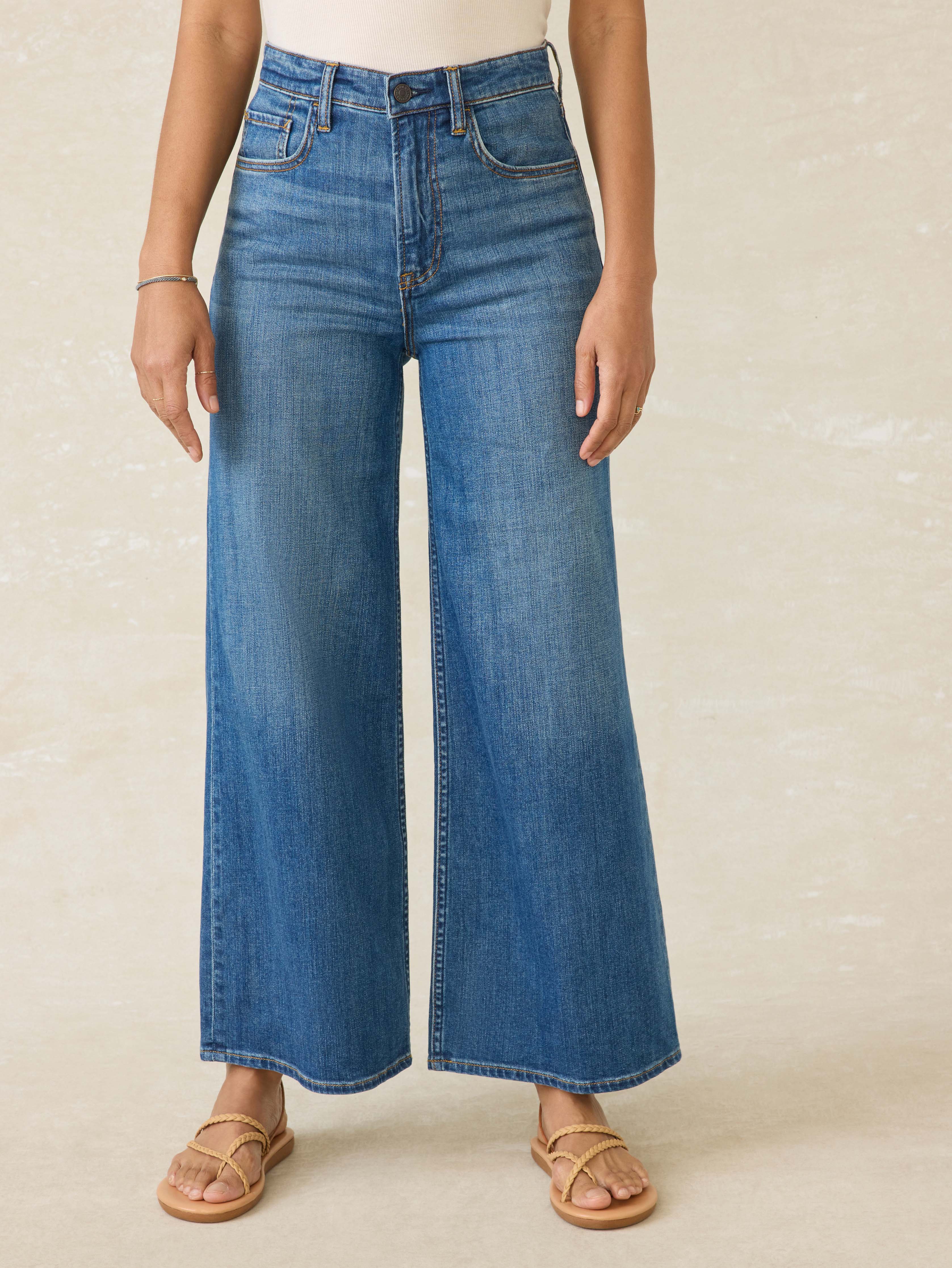 Saturday Denim Wide Leg Ankle - Indigo Coast Wash | Faherty