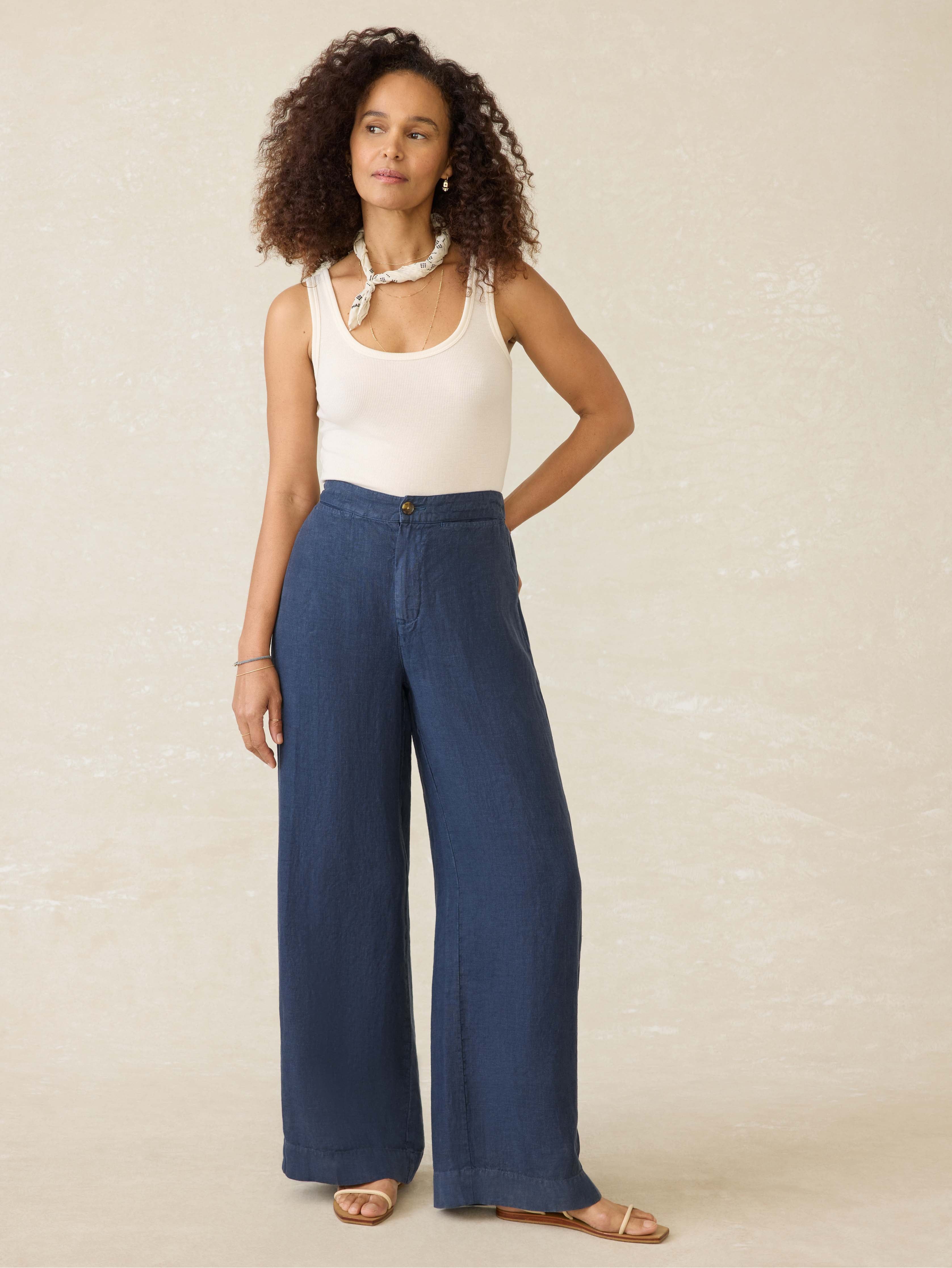 Sun Strider Linen Pant - Deep Sea Navy