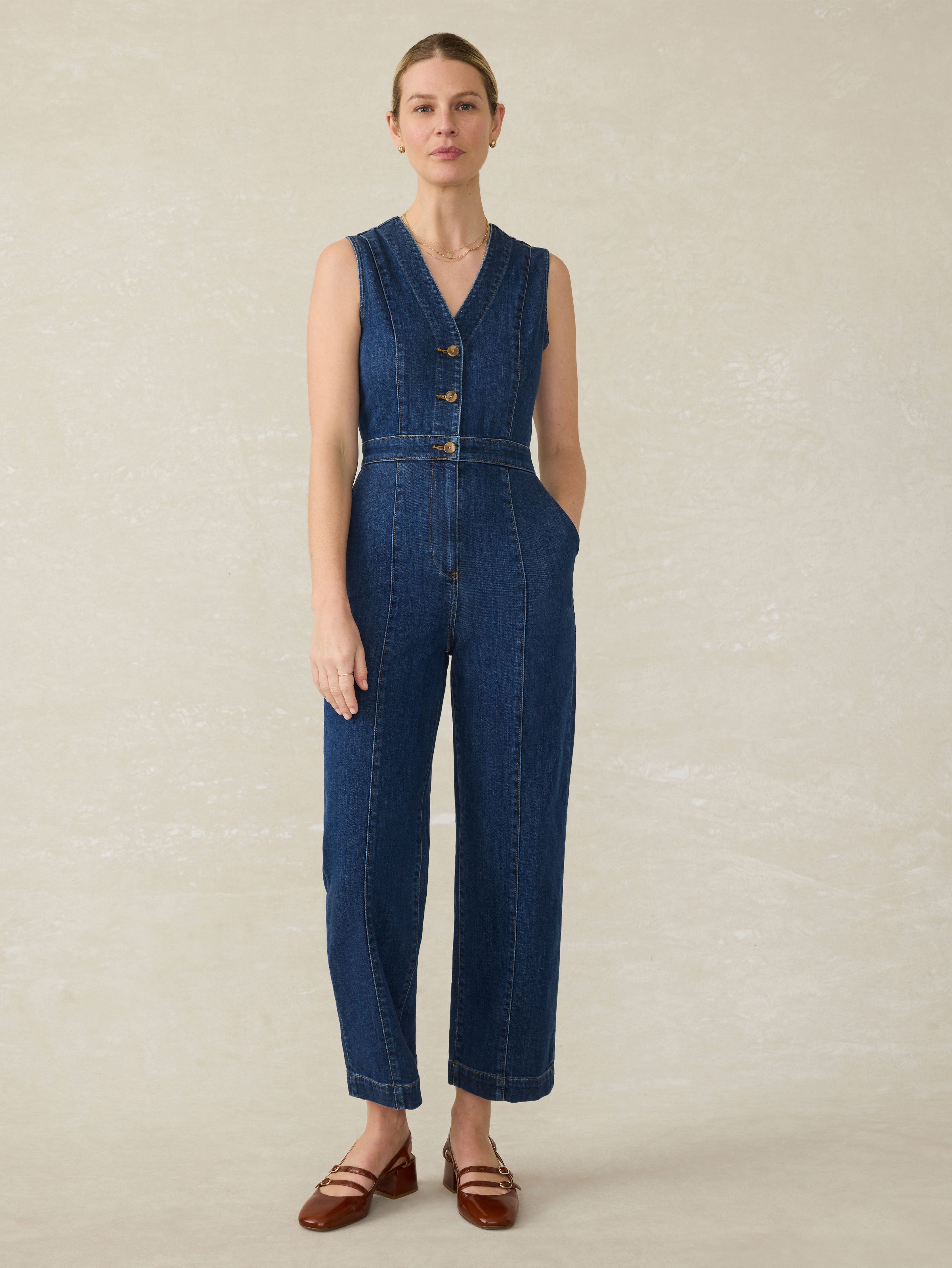 Denim Giselle Jumpsuit - Dusk Dive Wash