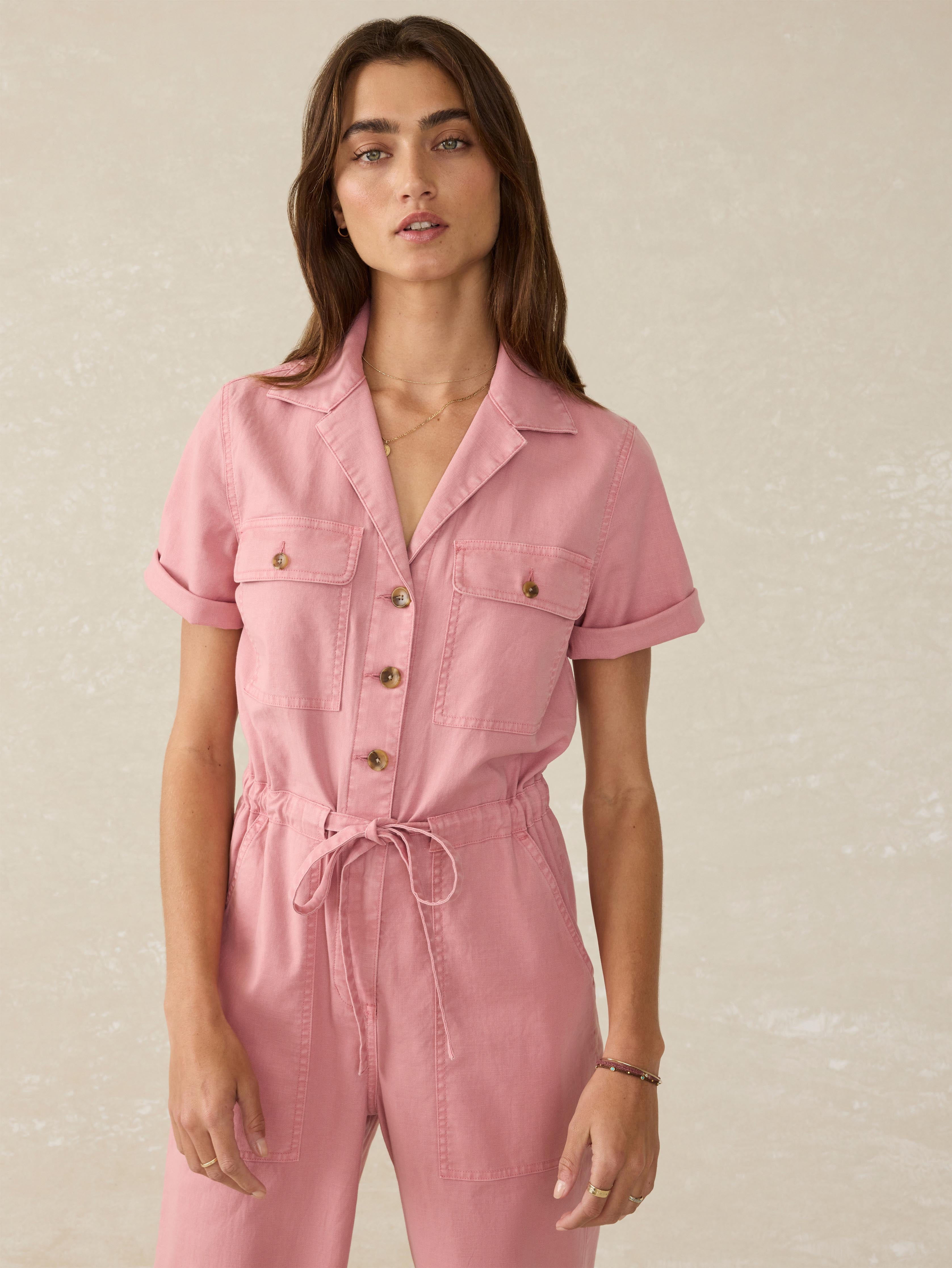 Utility Twill Raven Jumpsuit - Baroque Rose