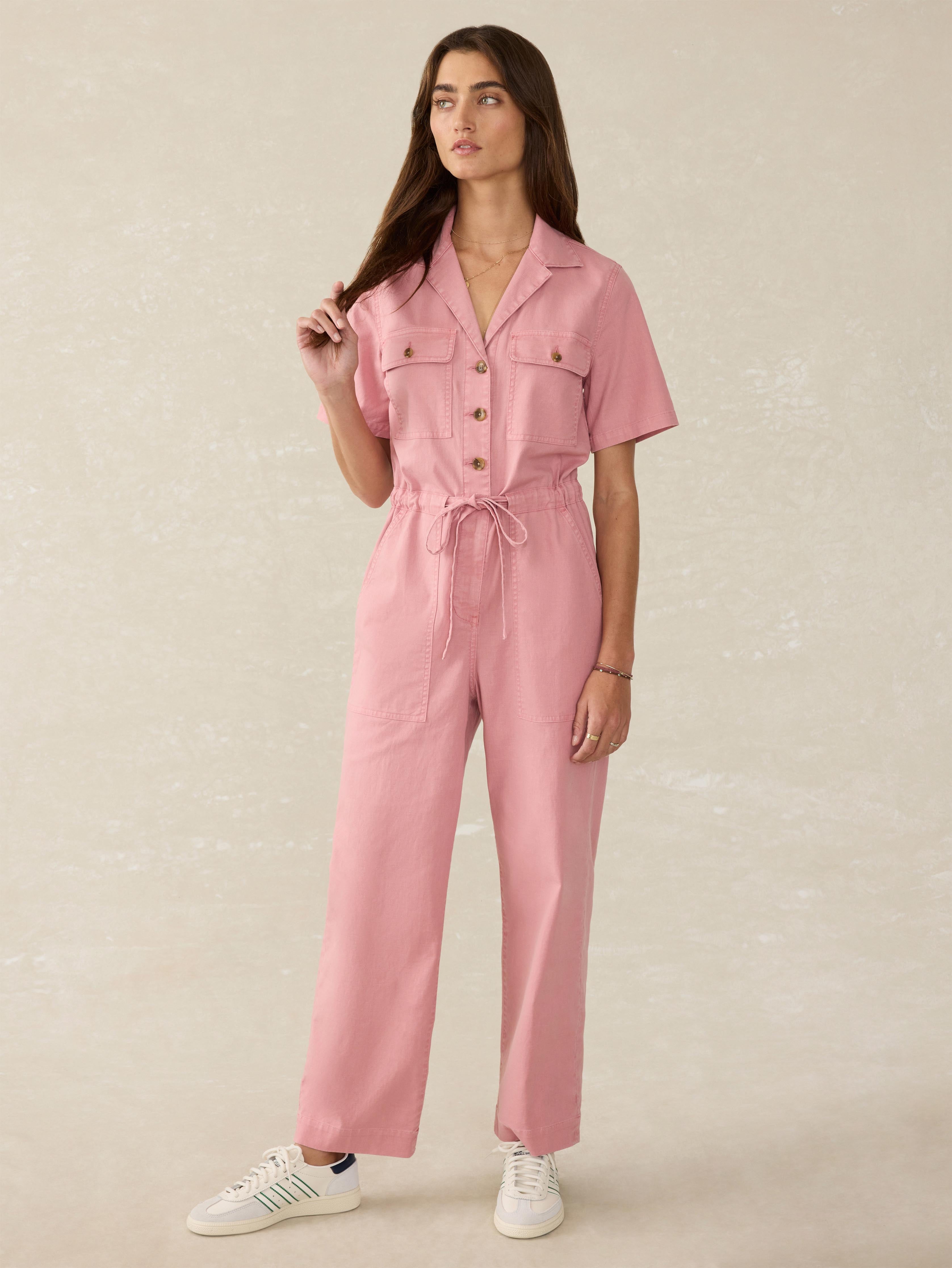 Utility Twill Raven Jumpsuit - Baroque Rose