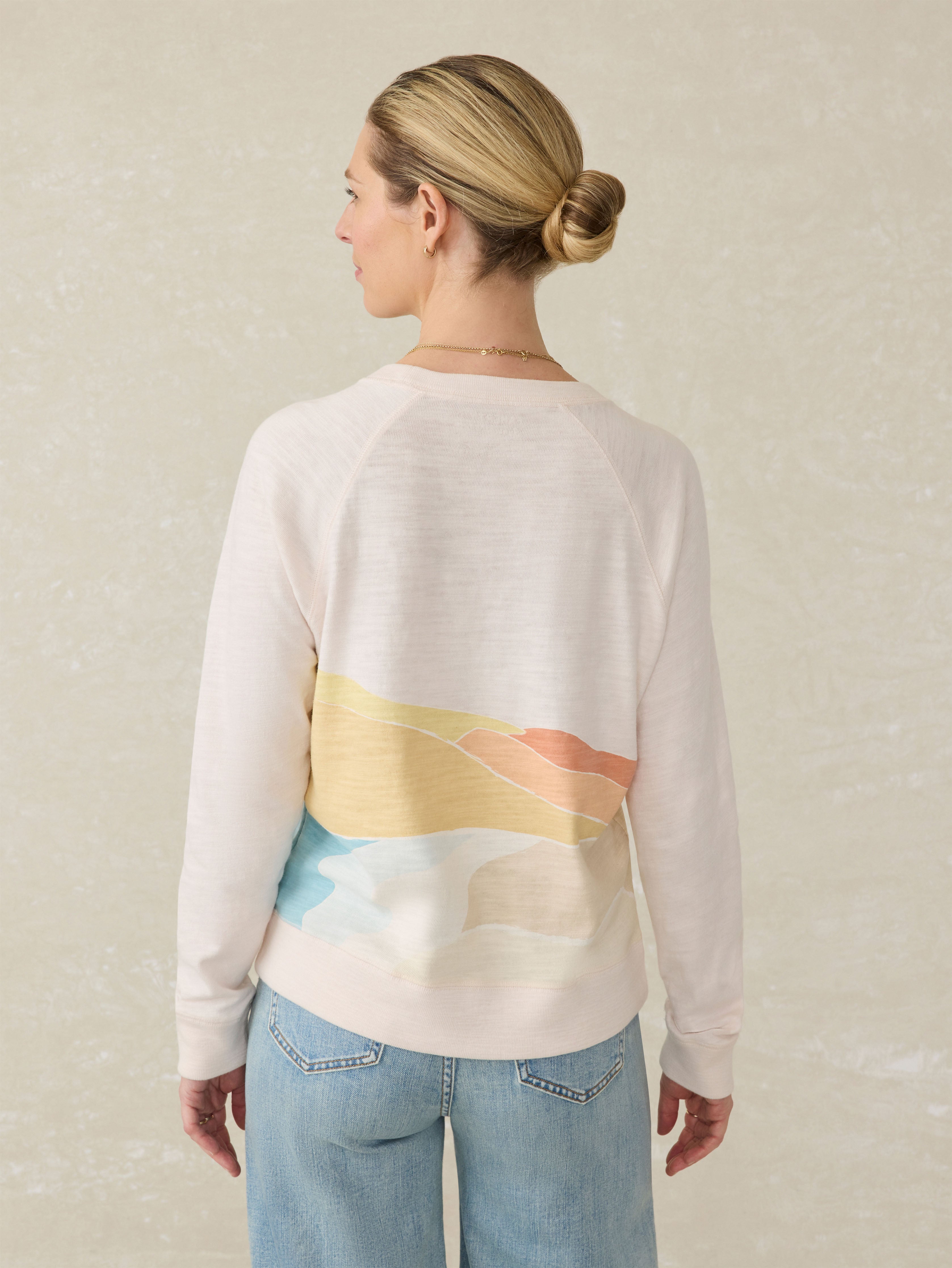 Sunwashed Slub Crew - Sandshell Soleil