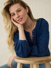 Tried & True Easton Blouse - Deep Lagoon Wash