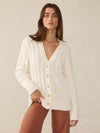 Sunwashed Cotton Laidback Cardigan - Egret