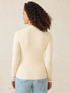 Stretch Cotton Cashmere Rib Polo - Cream Retro Stripe