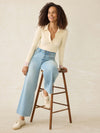 Stretch Cotton Cashmere Rib Polo - Cream Retro Stripe